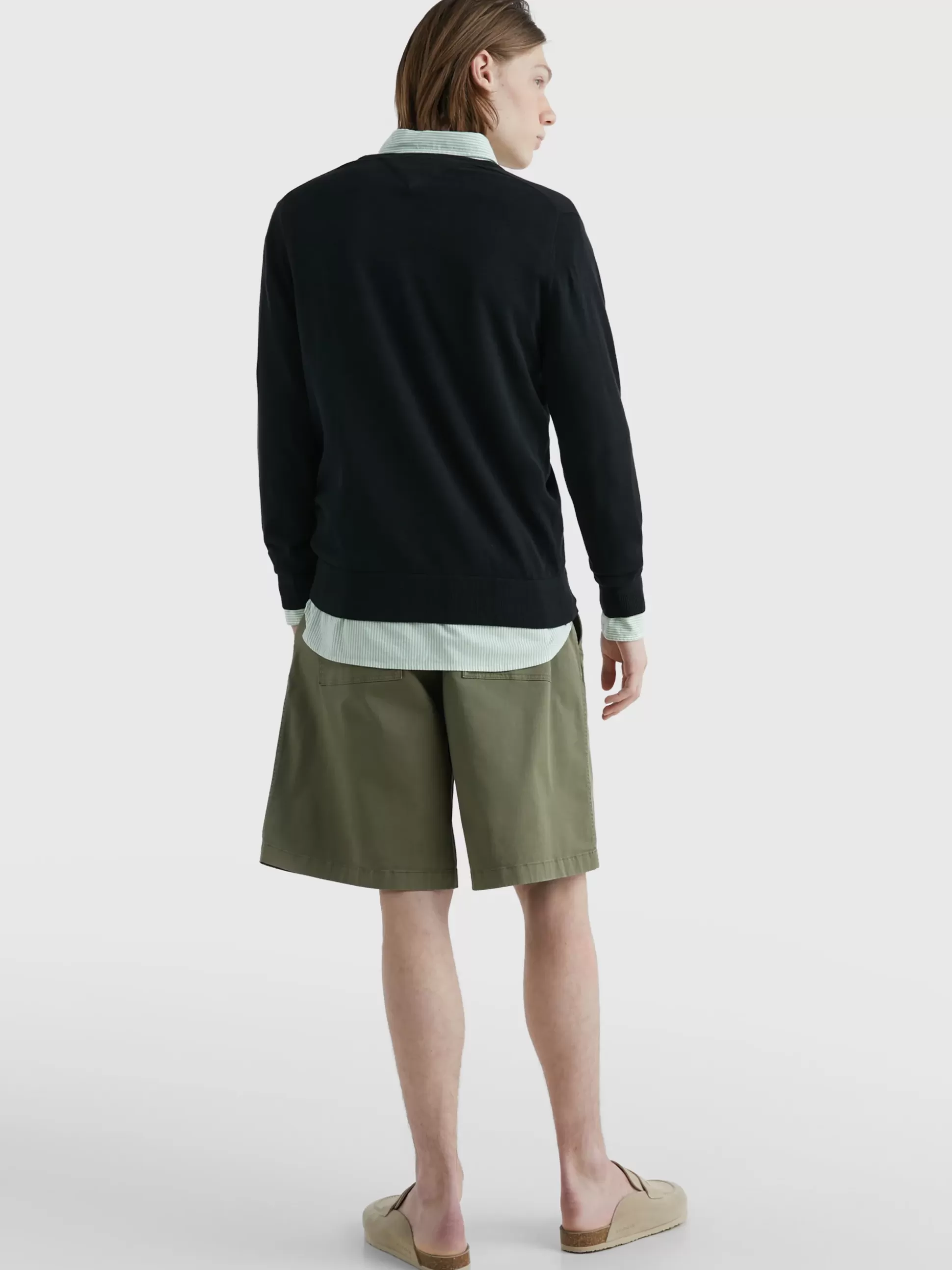 Tommy Hilfiger Swetry | Dzianina^Bawełniana Bluza Od Dresu Z Dekoltem W Kształcie Litery V