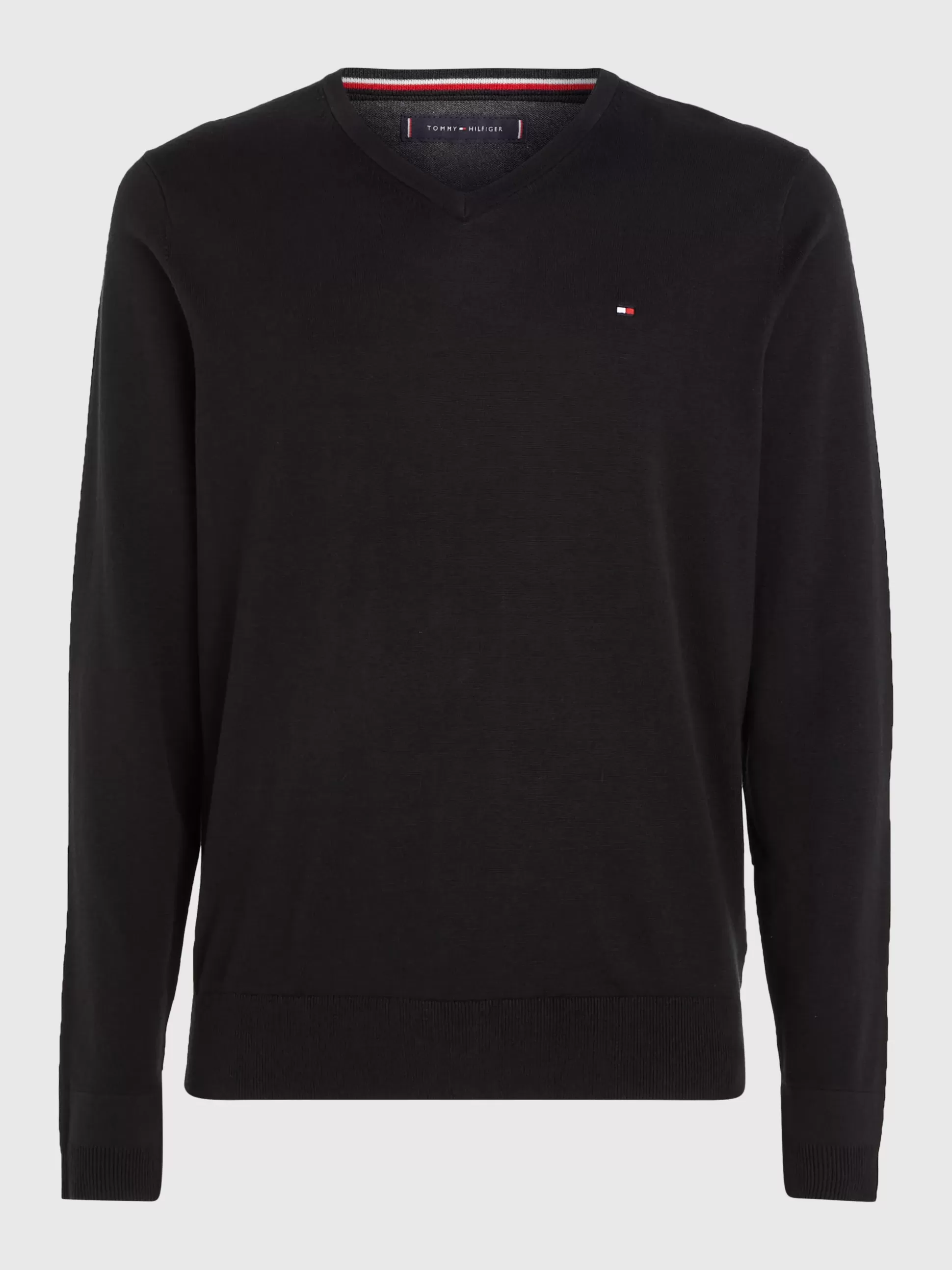 Tommy Hilfiger Swetry | Dzianina^Bawełniana Bluza Od Dresu Z Dekoltem W Kształcie Litery V