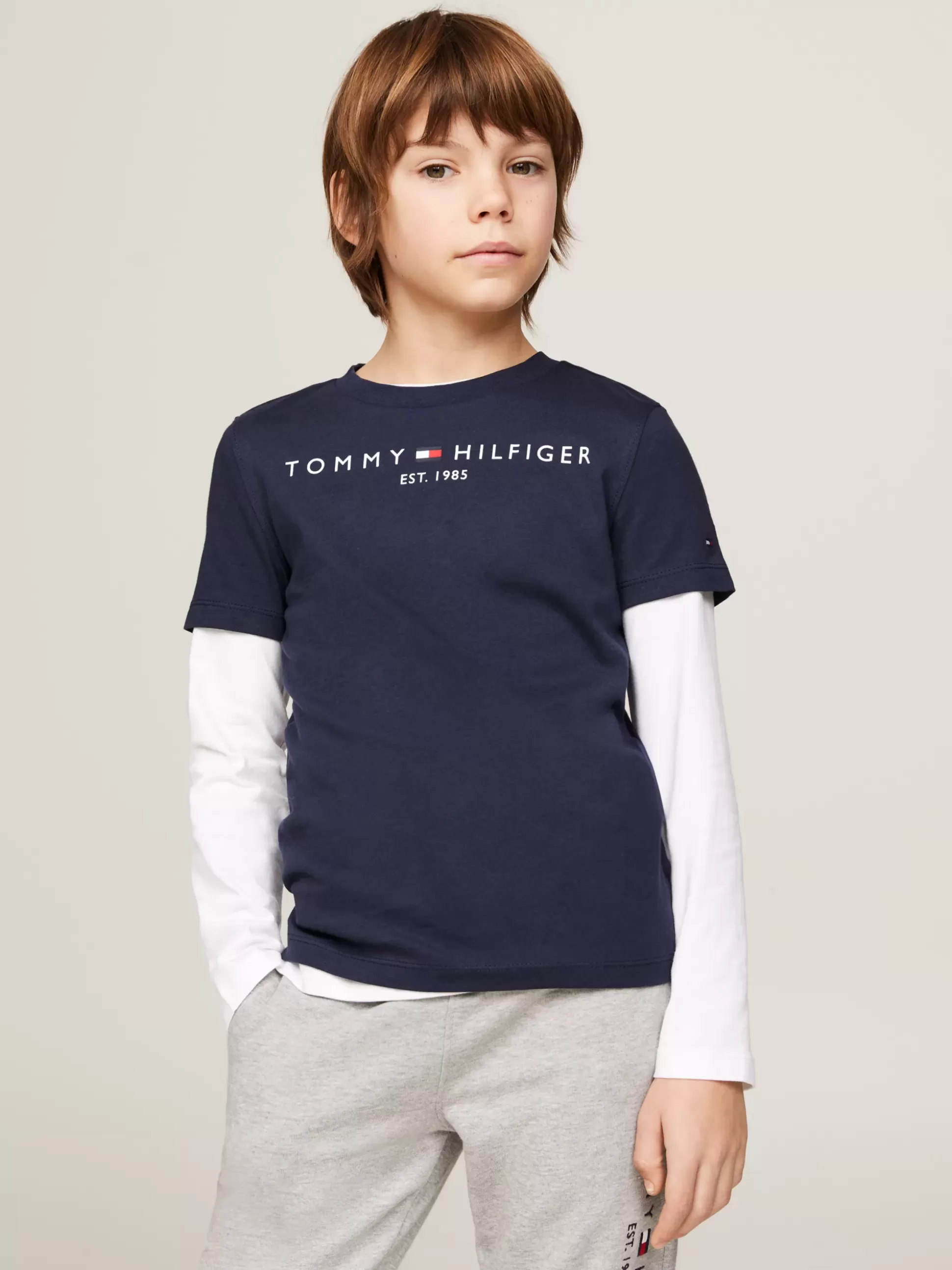 Dzieci Tommy Hilfiger Topy I T-Shirty | T-Shirty I Koszulki Polo^Bawełniany T-shirt Essential Z Logo