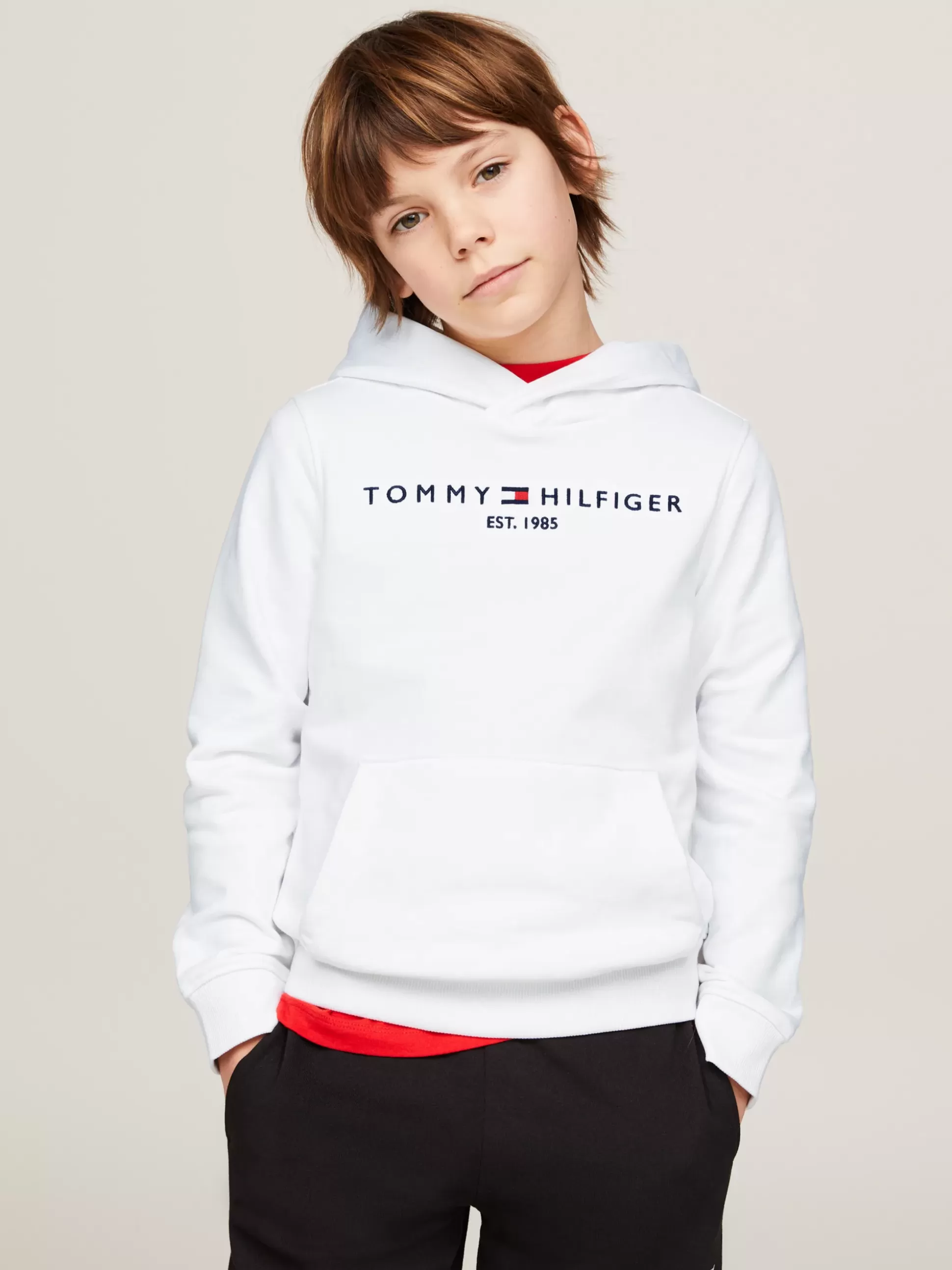 Dzieci Tommy Hilfiger Bluzy Dresowe I Z Kapturem | Bluzy Dresowe I Z Kapturem^Bluza Z Kapturem Essential Z Wyhaftowanym Logo