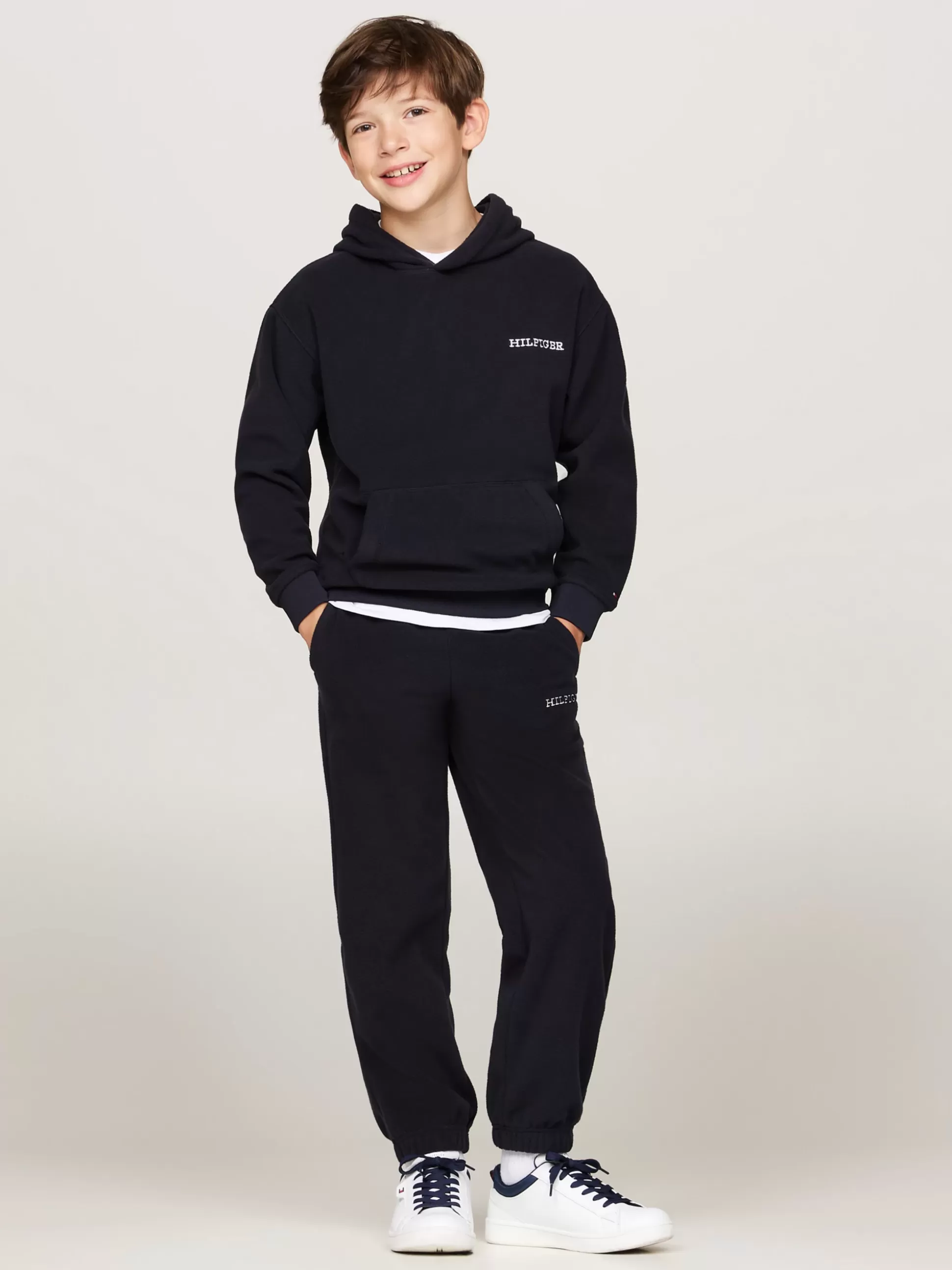 Dzieci Tommy Hilfiger Bluzy Dresowe I Z Kapturem | Bluzy Dresowe I Z Kapturem^Bluza Z Kapturem Z Logo Hilfiger Monotype