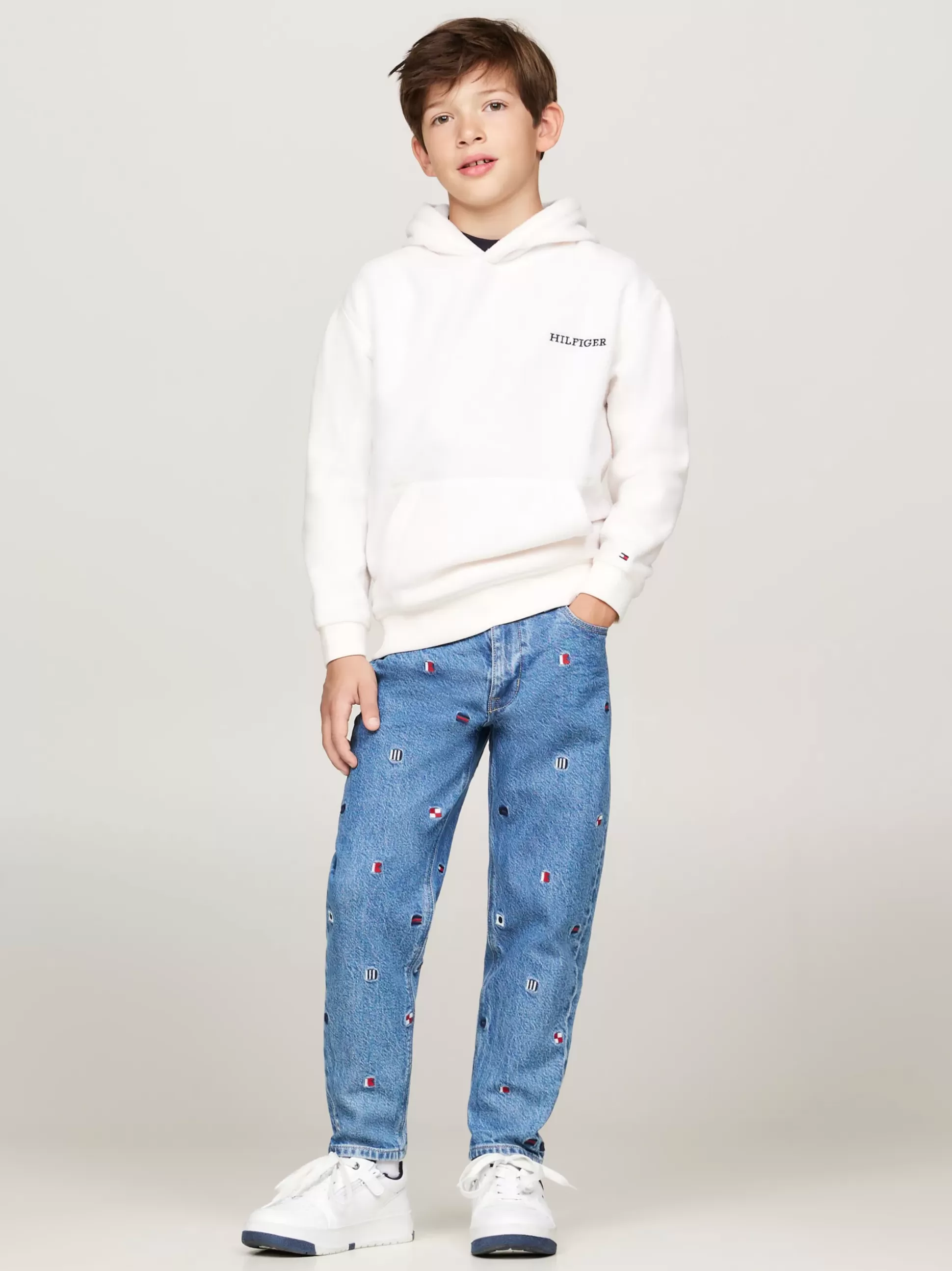 Dzieci Tommy Hilfiger Bluzy Dresowe I Z Kapturem | Bluzy Dresowe I Z Kapturem^Bluza Z Kapturem Z Logo Hilfiger Monotype