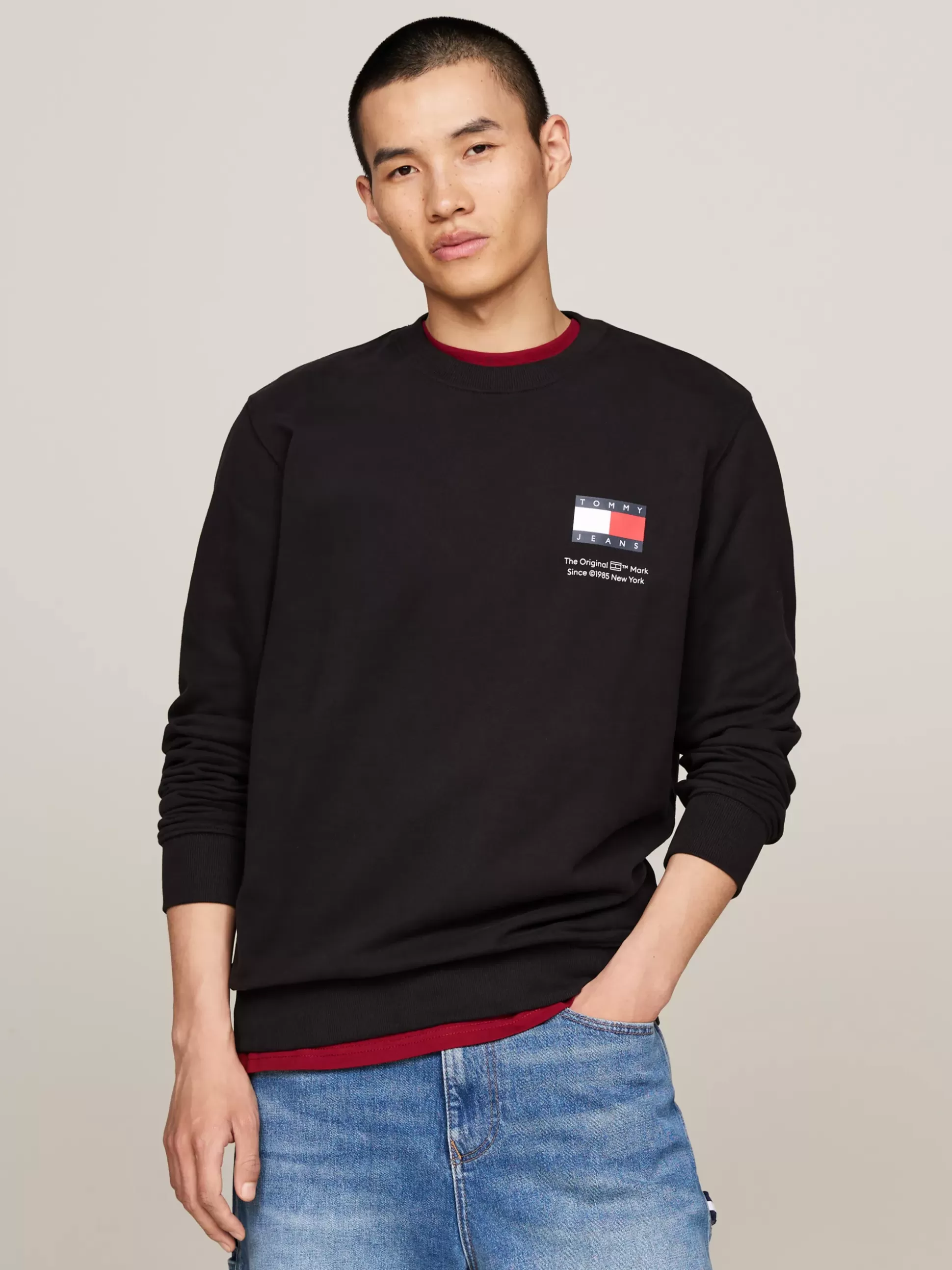 Tommy Hilfiger Bluzy Dresowe & Z Kapturem^Bluza Z Logo I Okrągłym Dekoltem