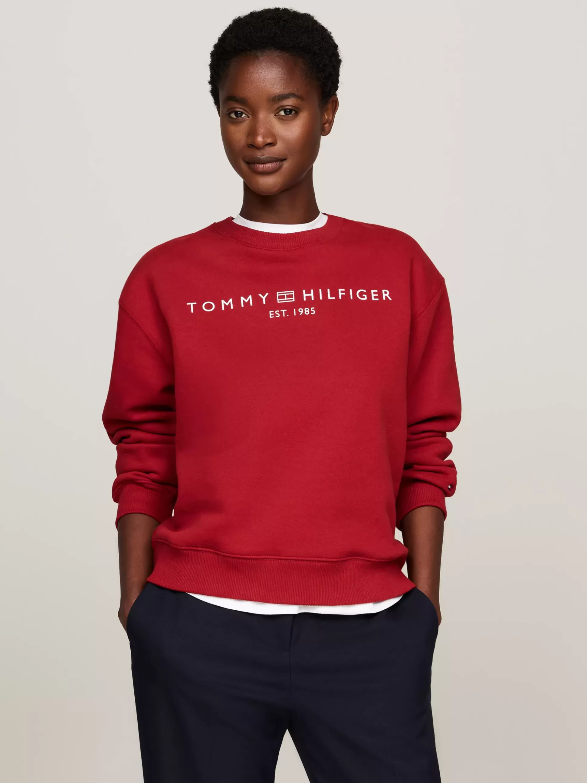 Tommy Hilfiger Bluzy Dresowe & Z Kapturem^Bluza Z Okrągłym Dekoltem I Logo