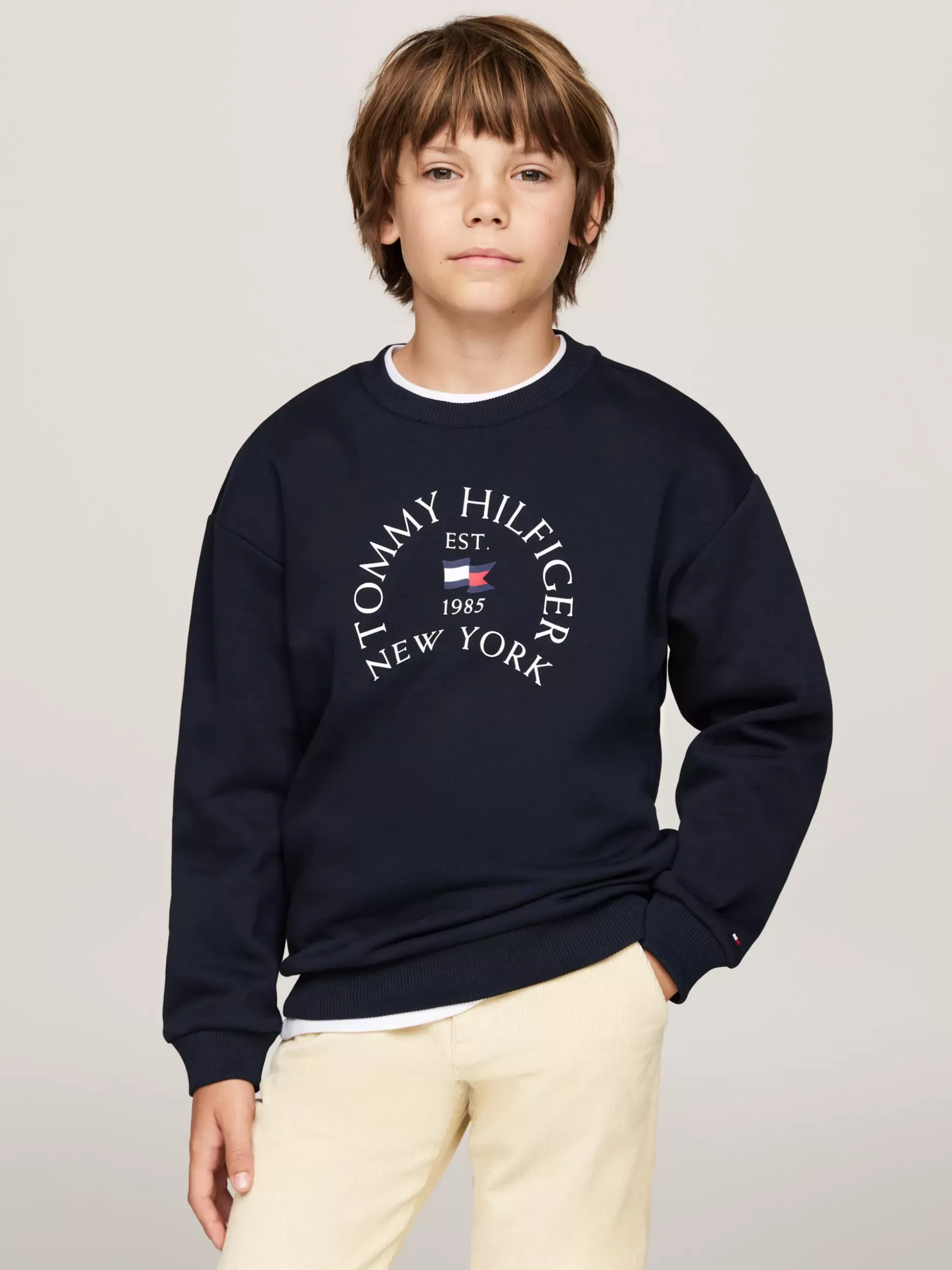 Dzieci Tommy Hilfiger Bluzy Dresowe I Z Kapturem^Bluza Z Okrągłym Dekoltem I Logo