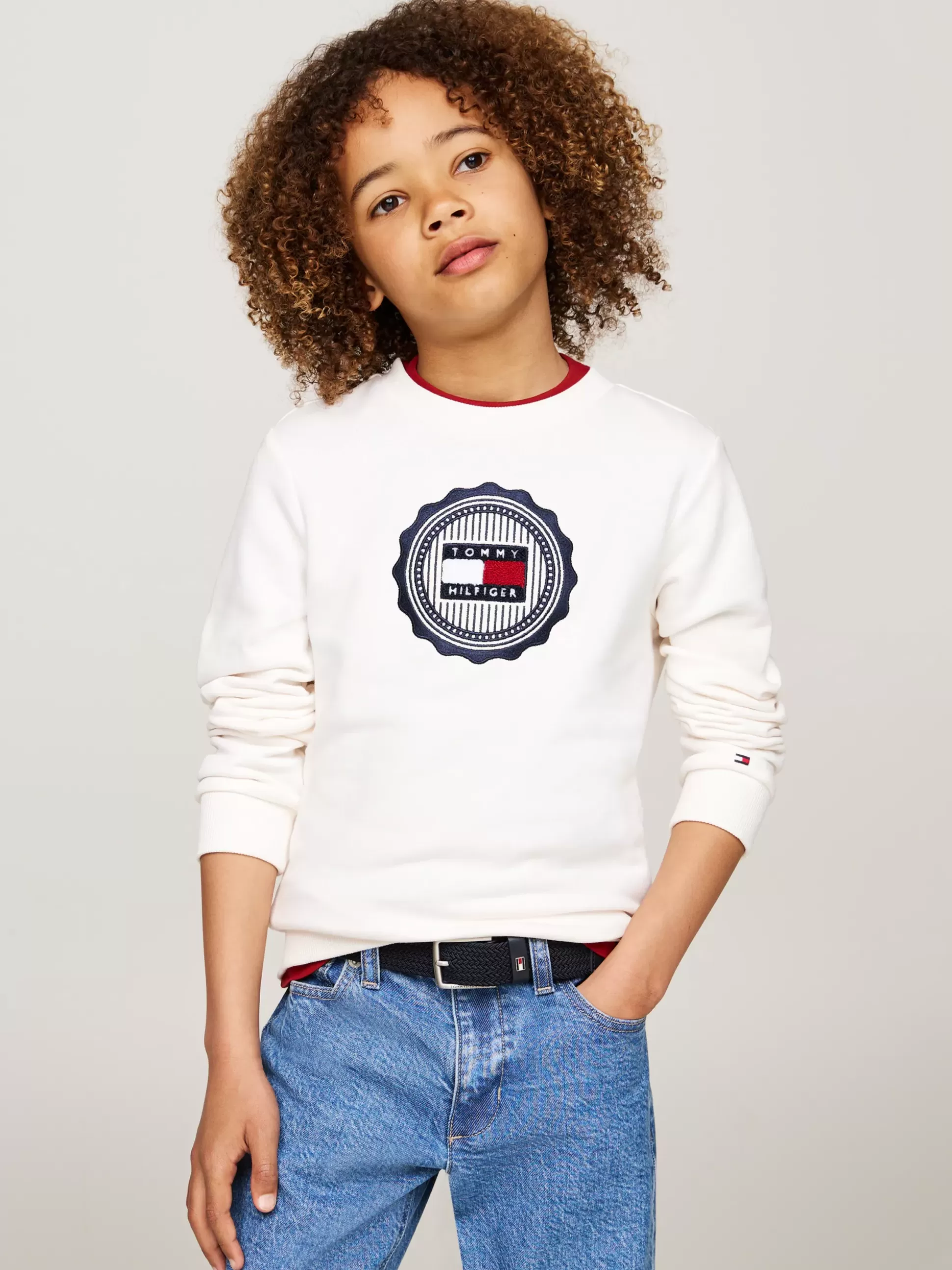 Dzieci Tommy Hilfiger Bluzy Dresowe I Z Kapturem^Bluza Z Okrągłym Dekoltem I Logo