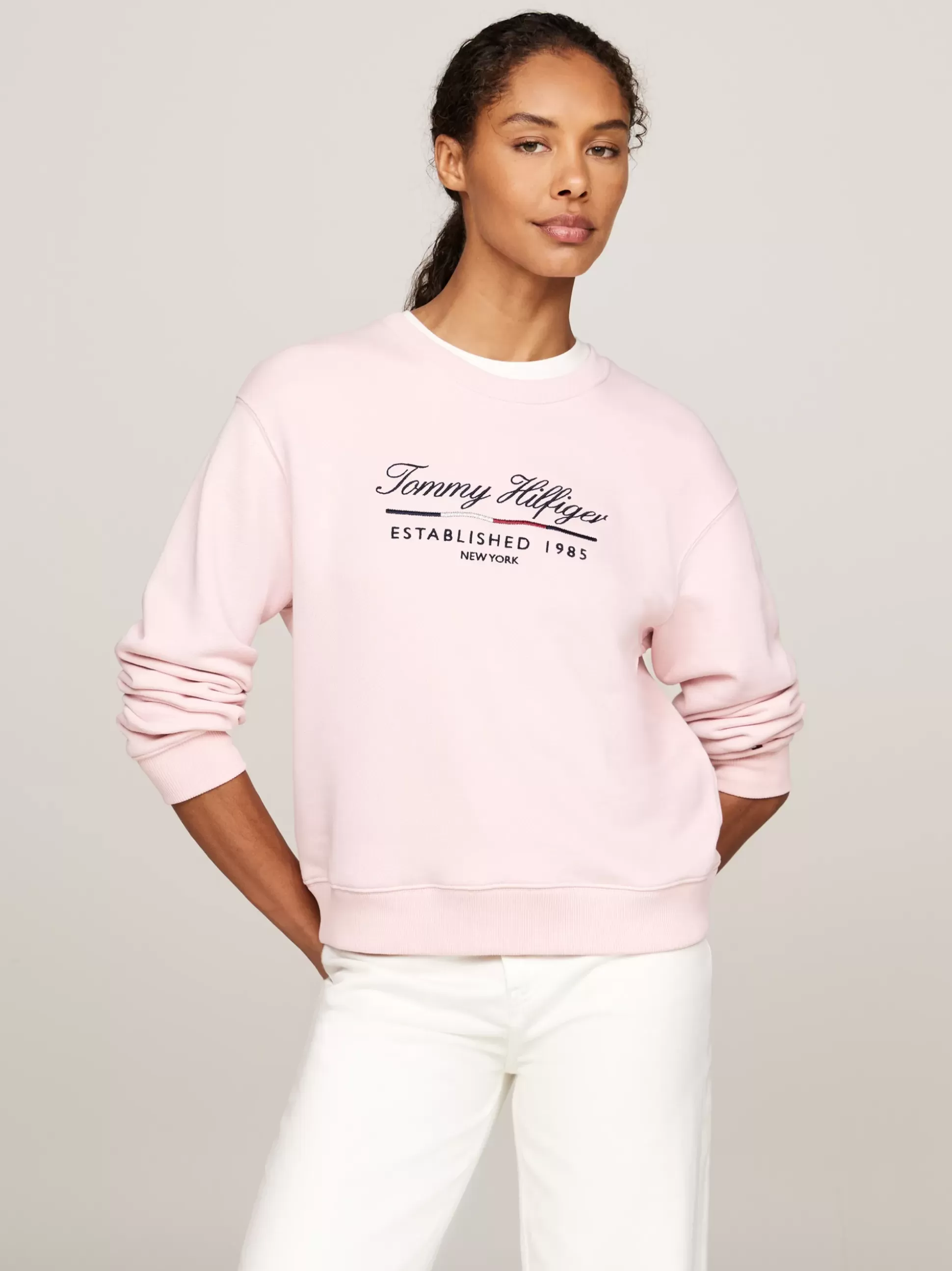 Tommy Hilfiger Bluzy Dresowe & Z Kapturem^Bluza Z Okrągłym Dekoltem I Logo