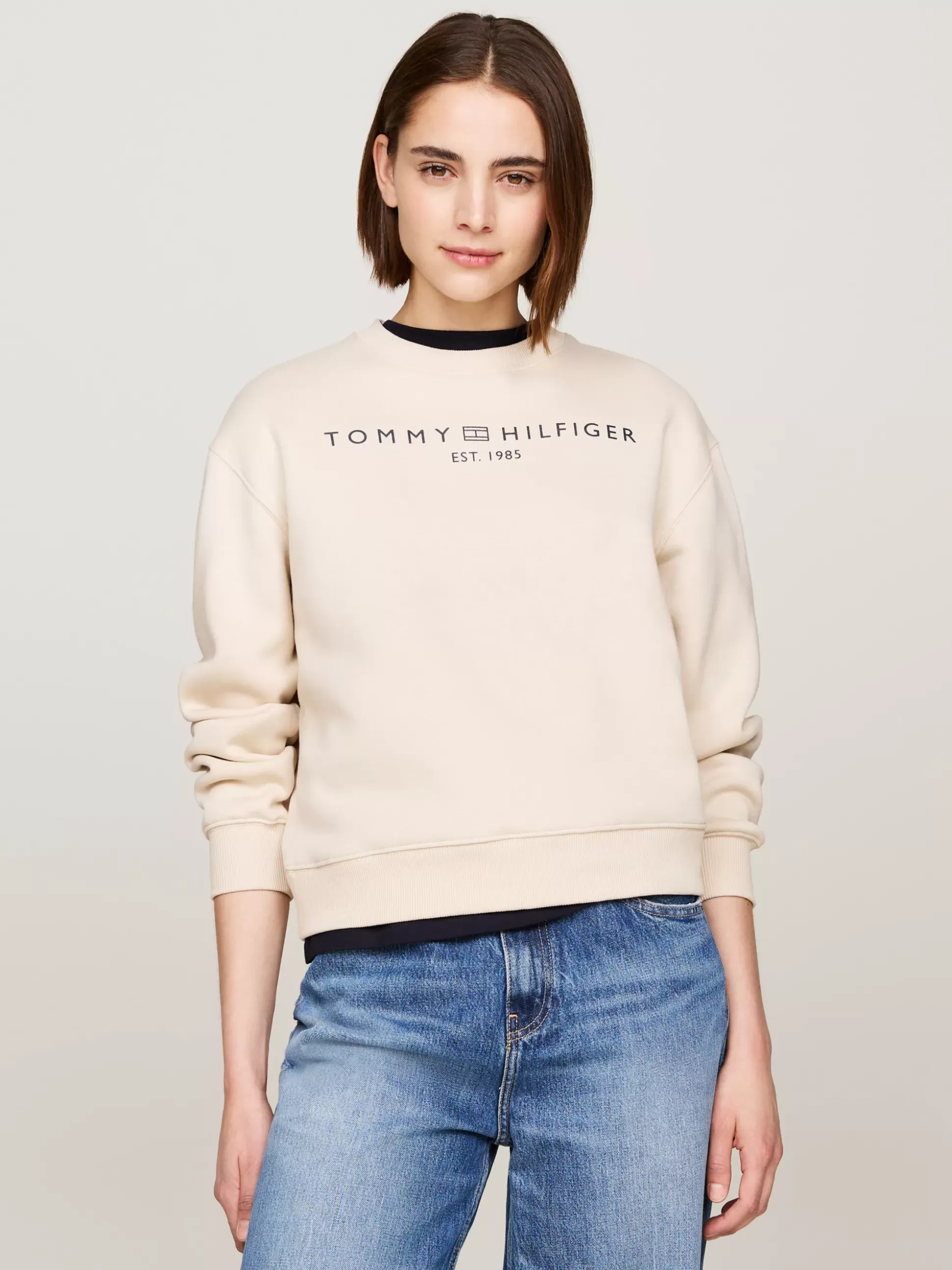 Tommy Hilfiger Bluzy Dresowe & Z Kapturem^Bluza Z Okrągłym Dekoltem I Logo