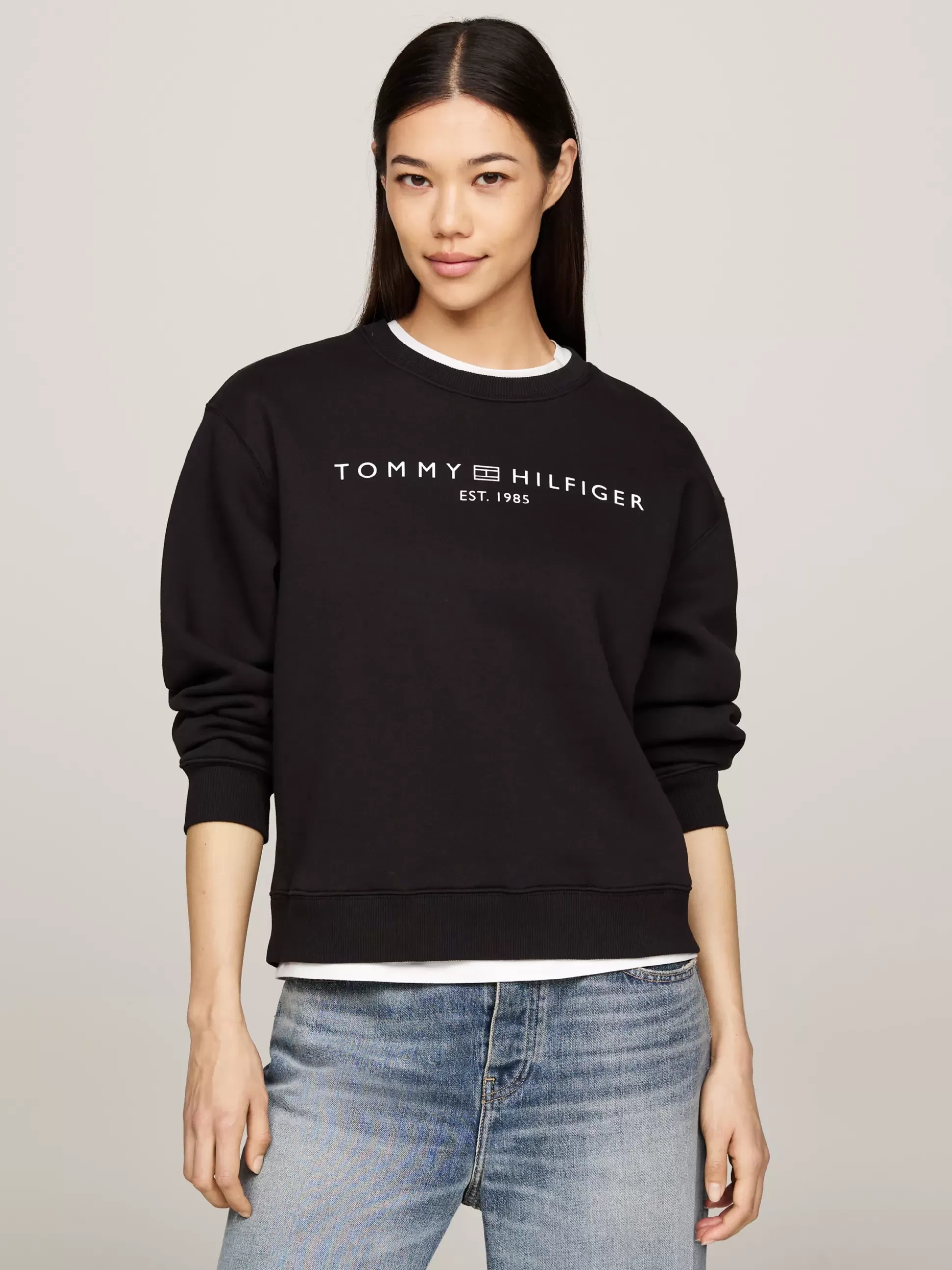 Tommy Hilfiger Bluzy Dresowe & Z Kapturem^Bluza Z Okrągłym Dekoltem I Logo