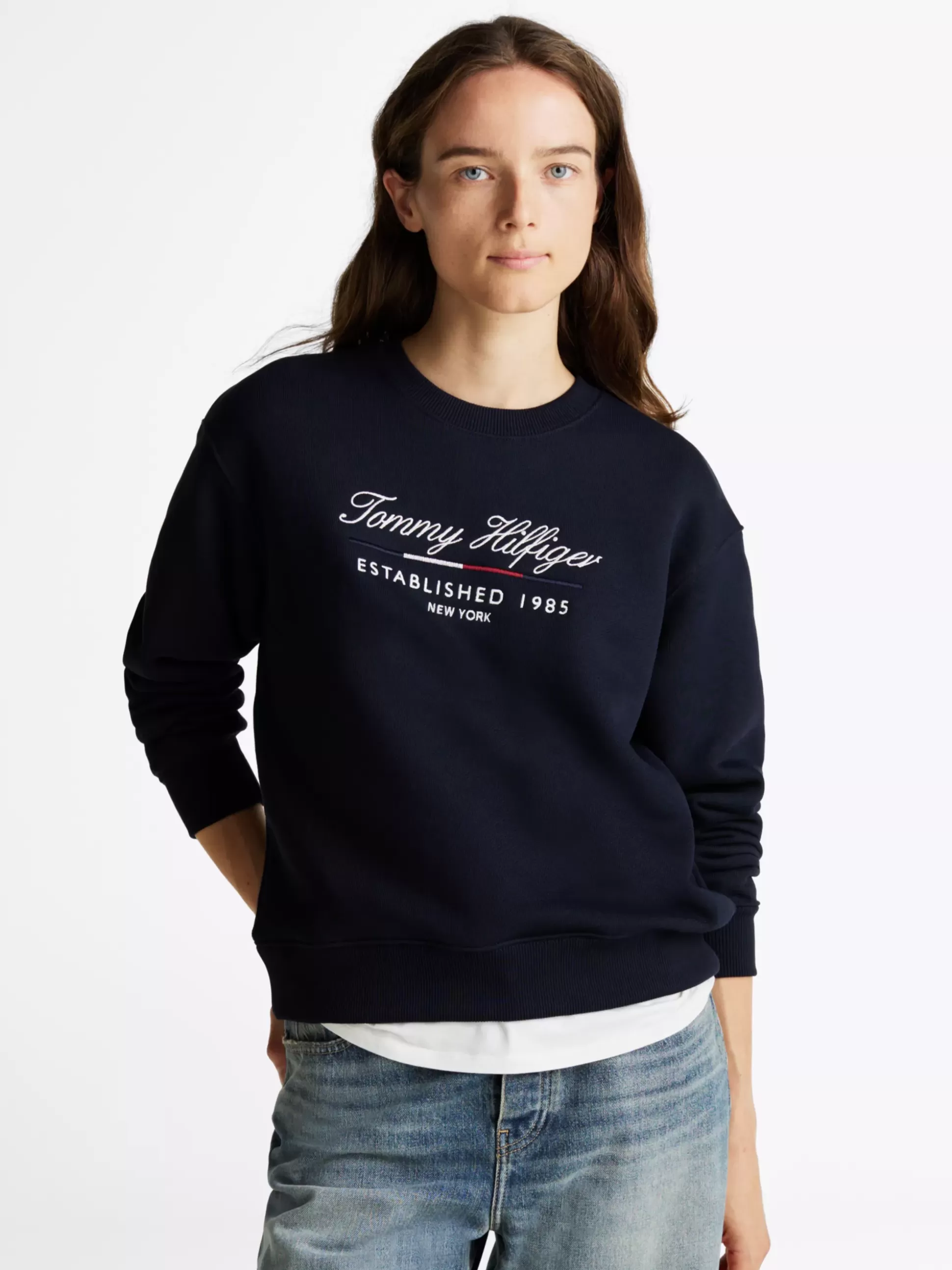 Tommy Hilfiger Bluzy Dresowe & Z Kapturem^Bluza Z Okrągłym Dekoltem I Logo