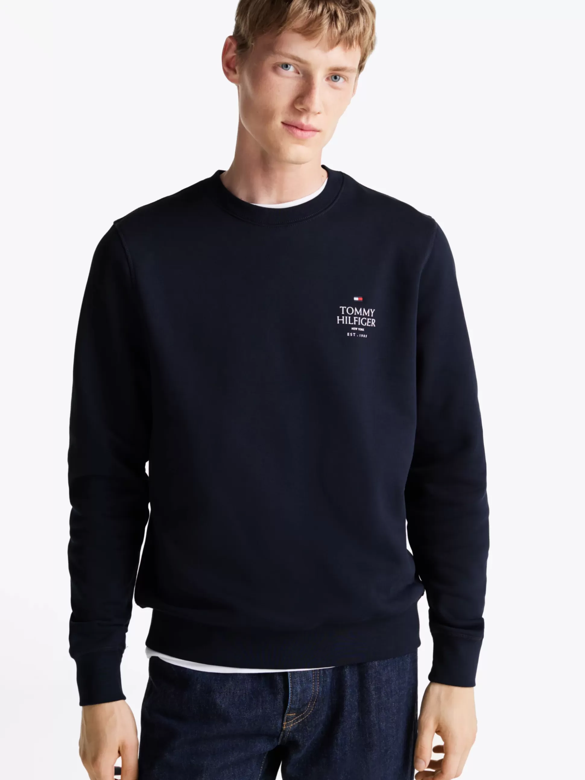 Tommy Hilfiger Bluzy Dresowe & Z Kapturem^Bluza Z Okrągłym Dekoltem I Logo Z Przodu