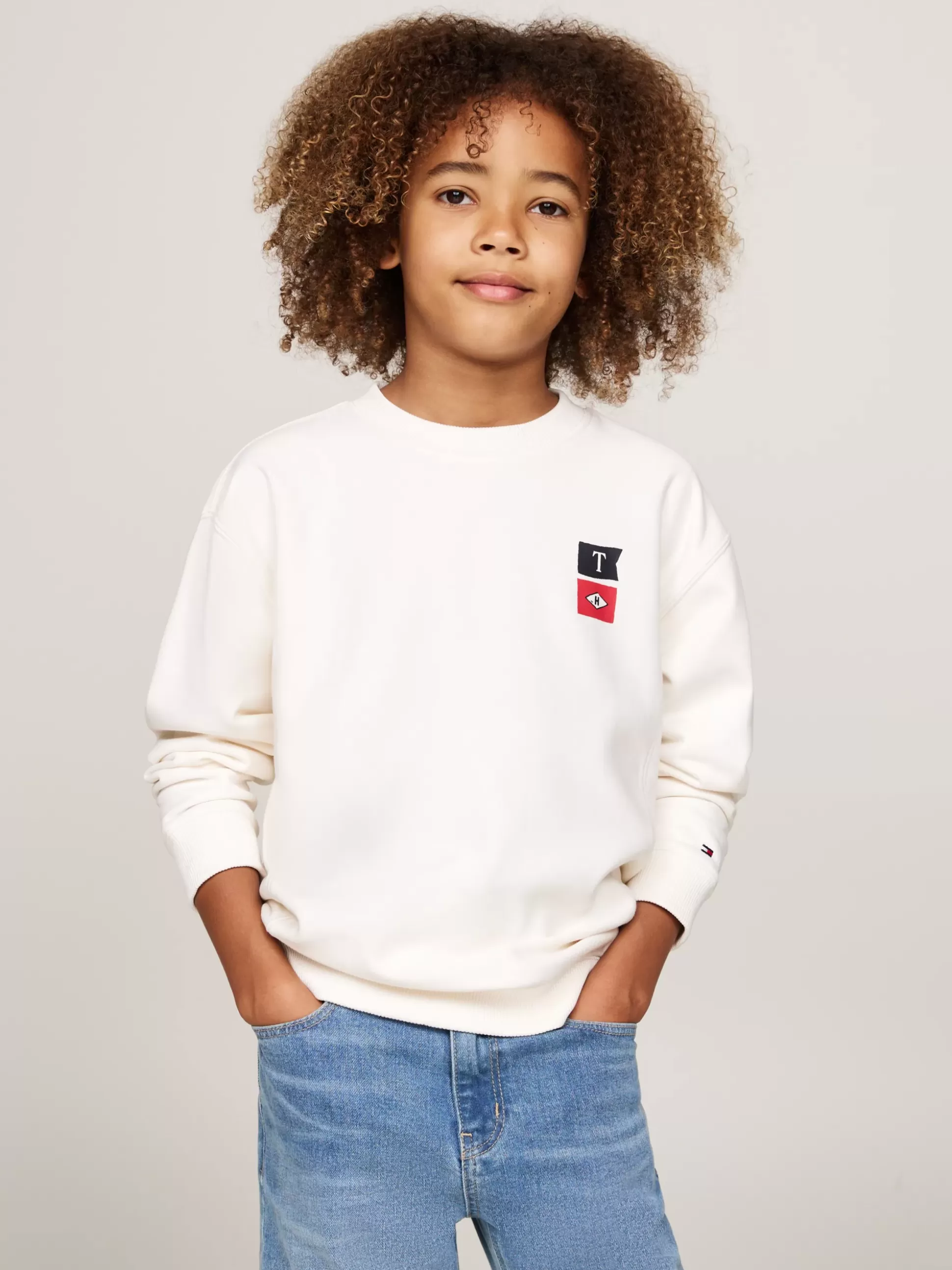 Dzieci Tommy Hilfiger Bluzy Dresowe I Z Kapturem^Bluza Z Okrągłym Dekoltem I Logo Z Tyłu