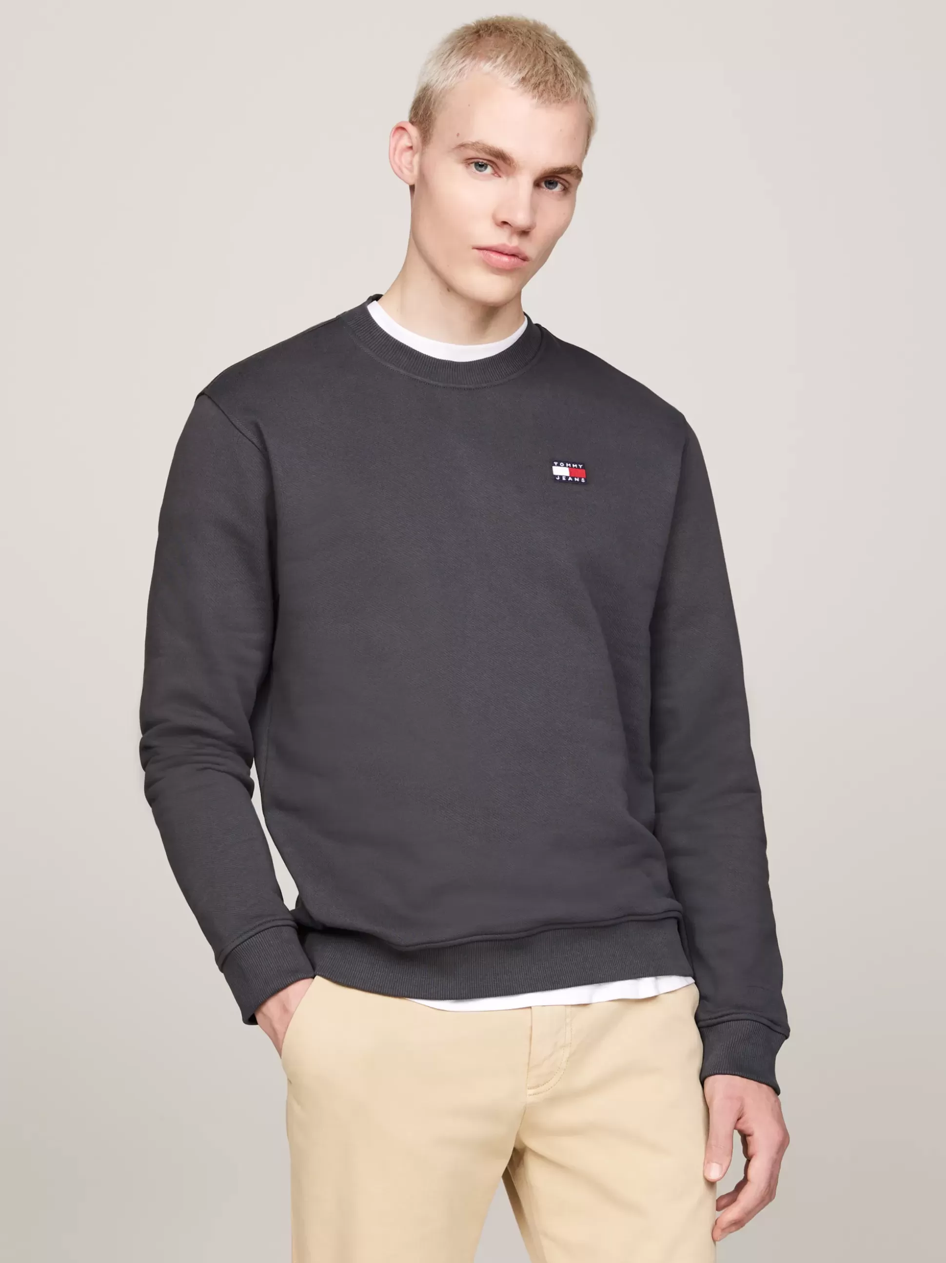 Tommy Hilfiger Bluzy Dresowe & Z Kapturem^Bluza Z Okrągłym Dekoltem I Naszywką Tommy