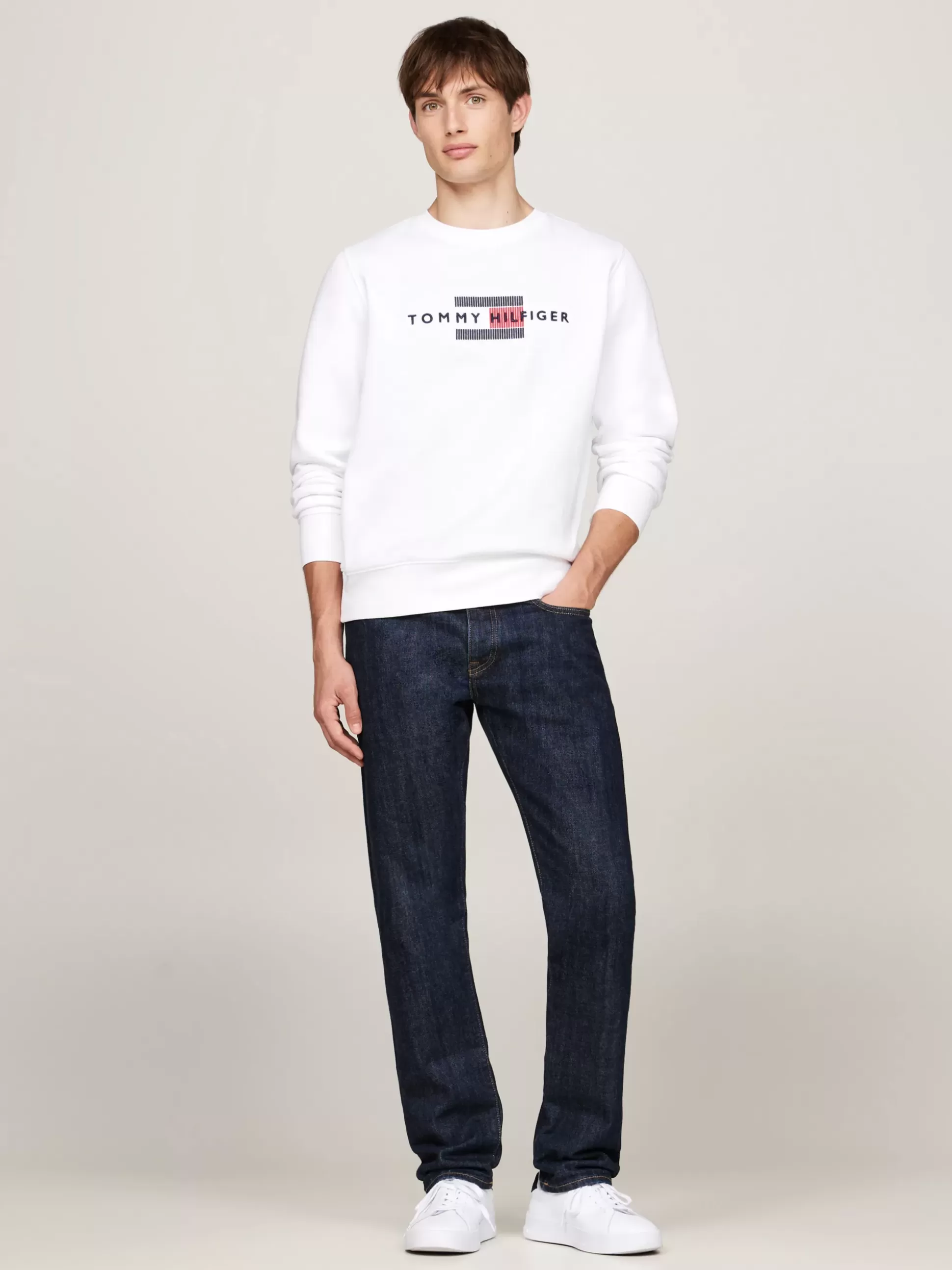 Tommy Hilfiger Bluzy Dresowe & Z Kapturem^Bluza Z Okrągłym Dekoltem I Wyszywanym Logo