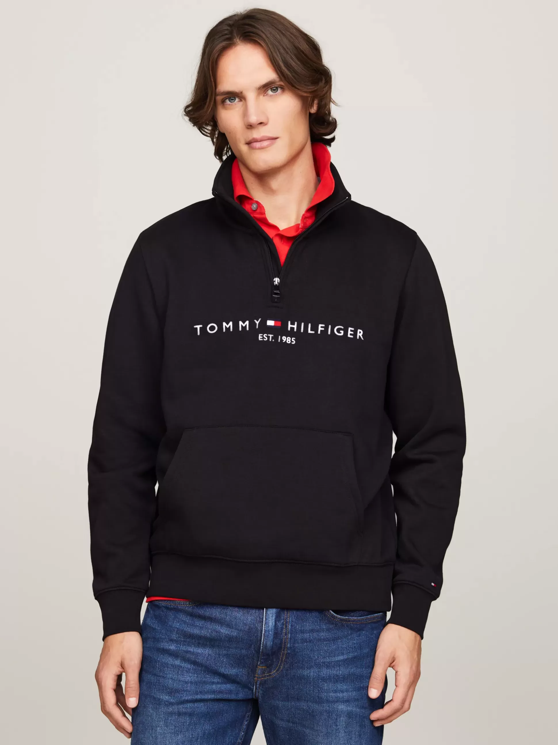 Tommy Hilfiger Bluzy Dresowe & Z Kapturem^Bluza Z Półgolfem I Zamkiem Do 1/4 Długości