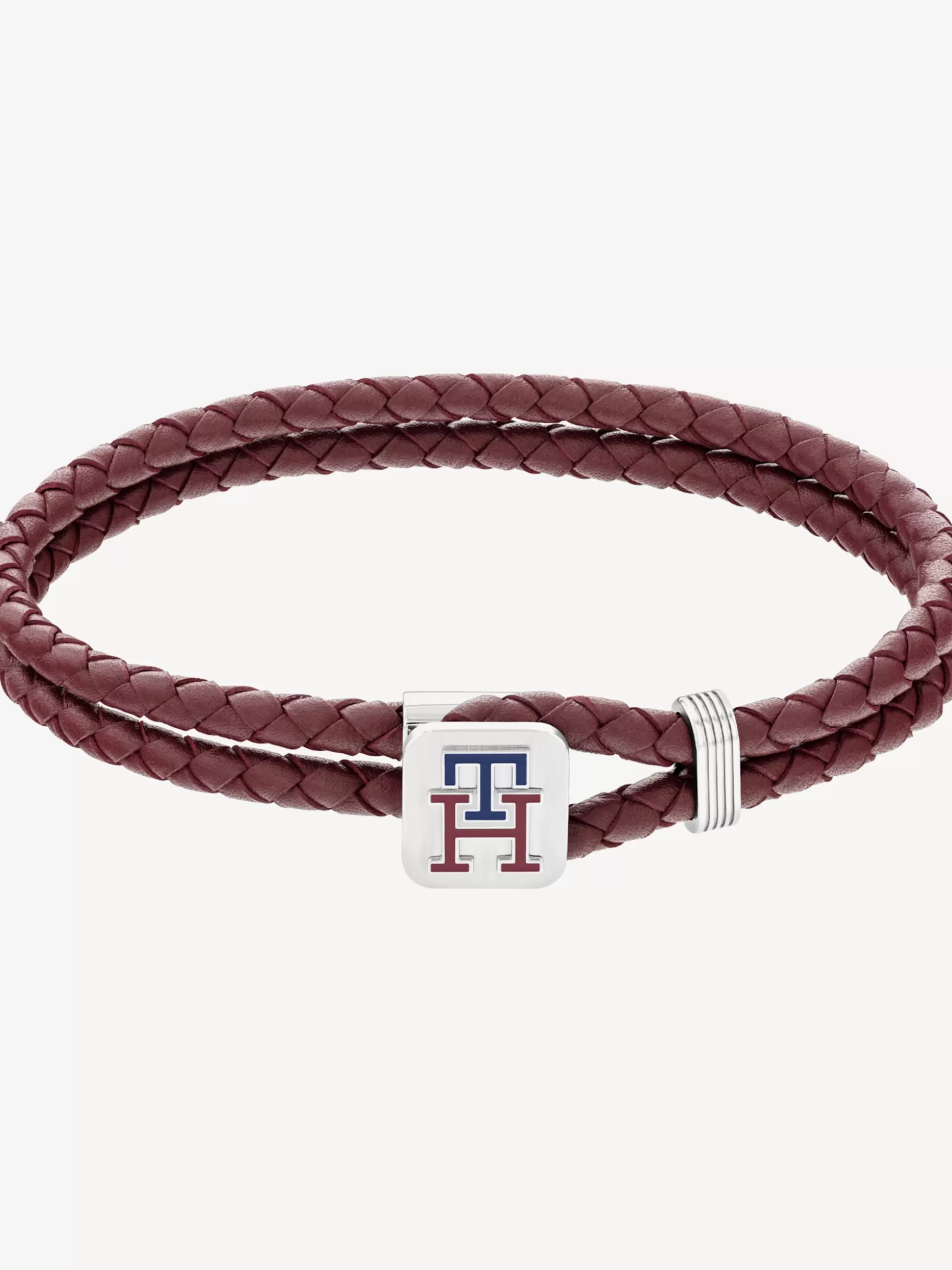 Tommy Hilfiger Biżuteria & Spinki Do Mankietów^Bordowa Skórzana Bransoletka TH Monogram