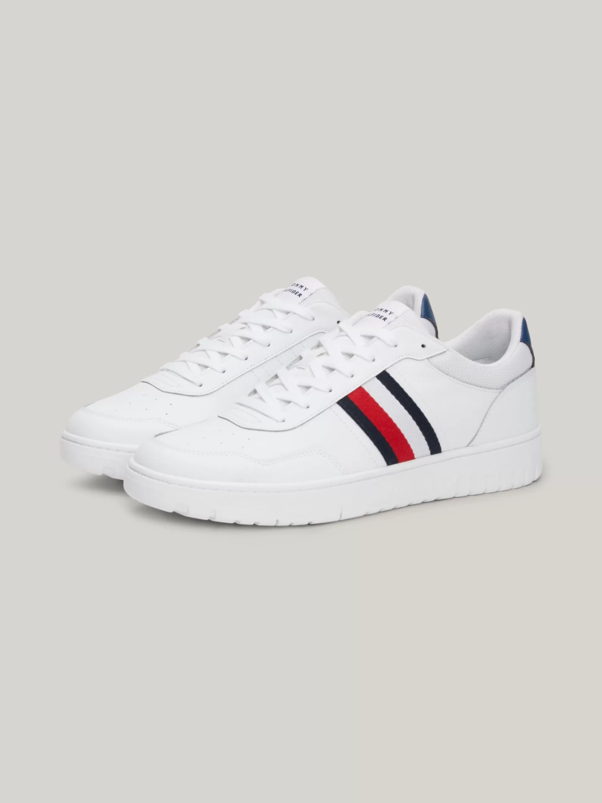 Tommy Hilfiger White Trainers | Sneakersy^Buty Do Koszykówki Z Sygnowaną Taśmą