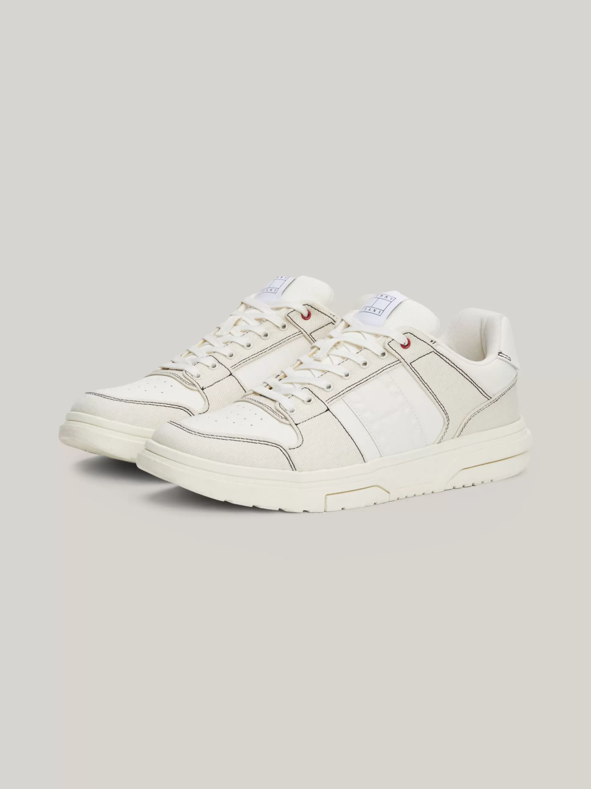 Tommy Hilfiger White Trainers | Sneakersy^Buty Koszykarskie Brooklyn Ze Wstawkami Z Denimu