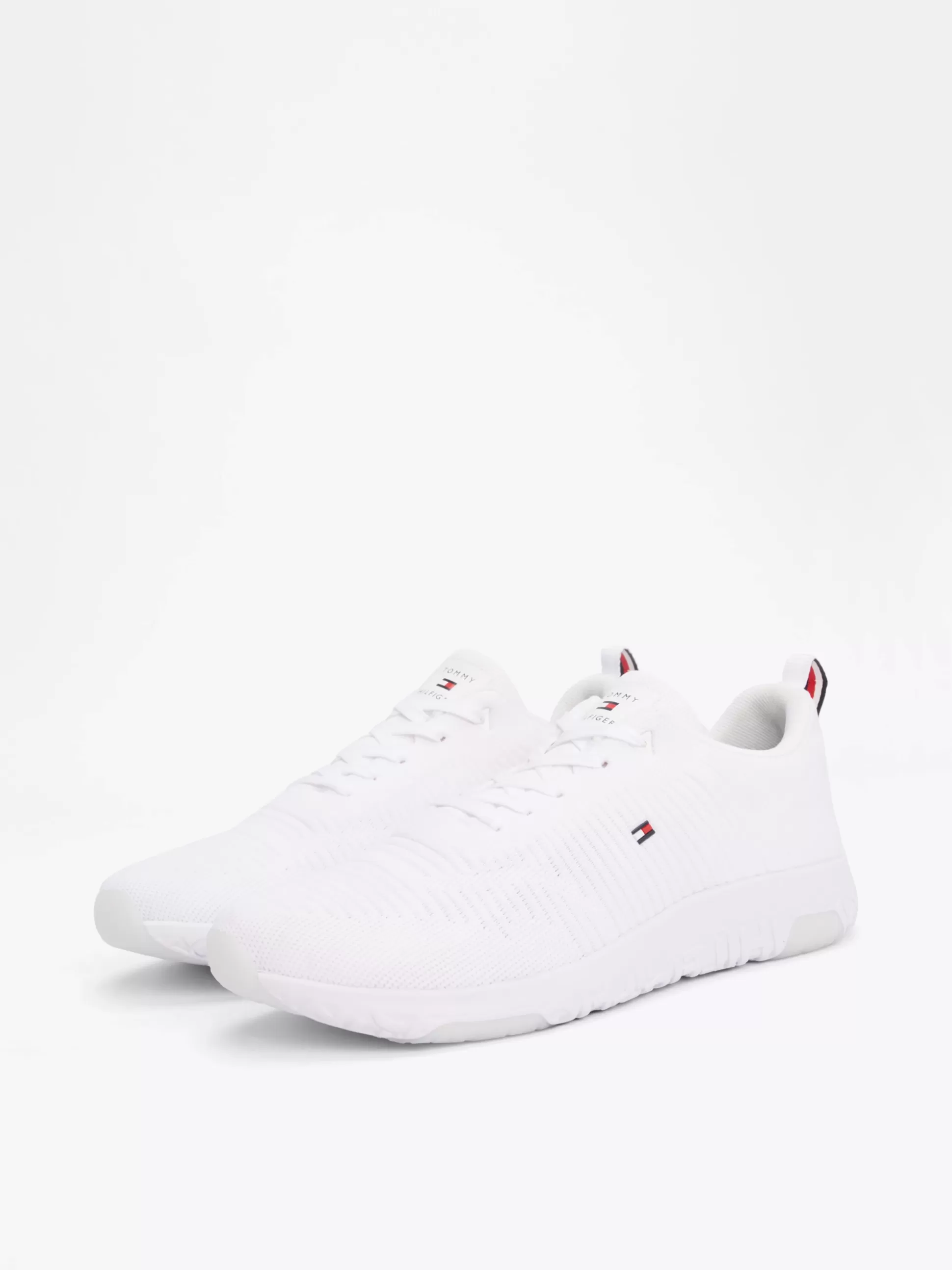 Tommy Hilfiger White Trainers | Sneakersy^Buty Sportowe Z Dzianinową Cholewką