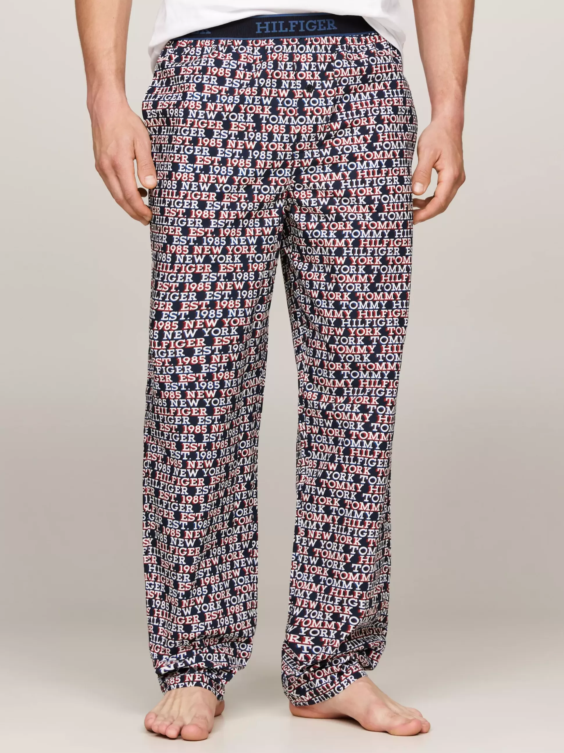 Tommy Hilfiger Stroje Kąpielowe^Dół Od Piżamy Z Wzorem I Logo Hilfiger Monotype
