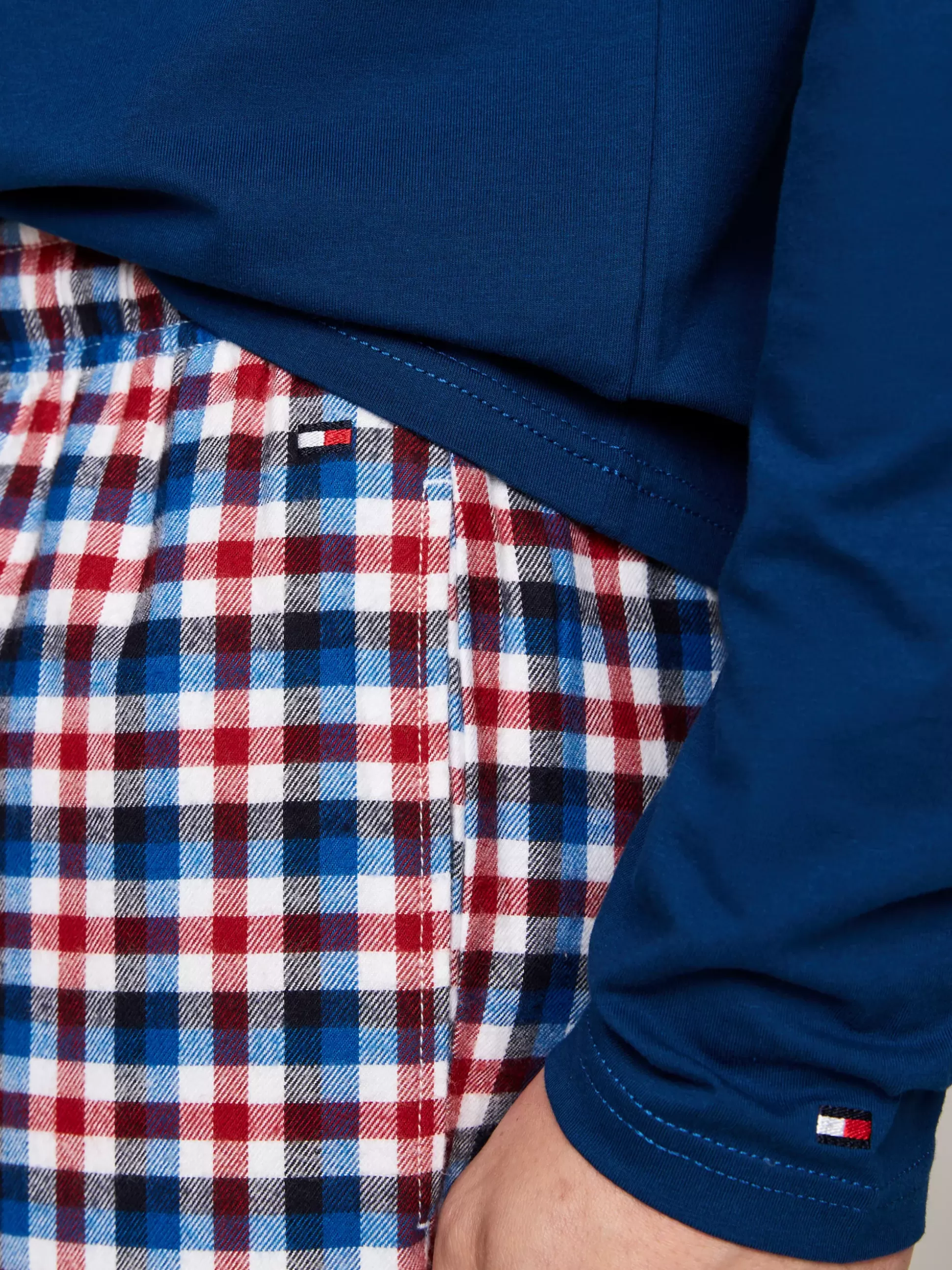Tommy Hilfiger Stroje Kąpielowe^Flanelowa Piżama Z Logo Hilfiger Monotype