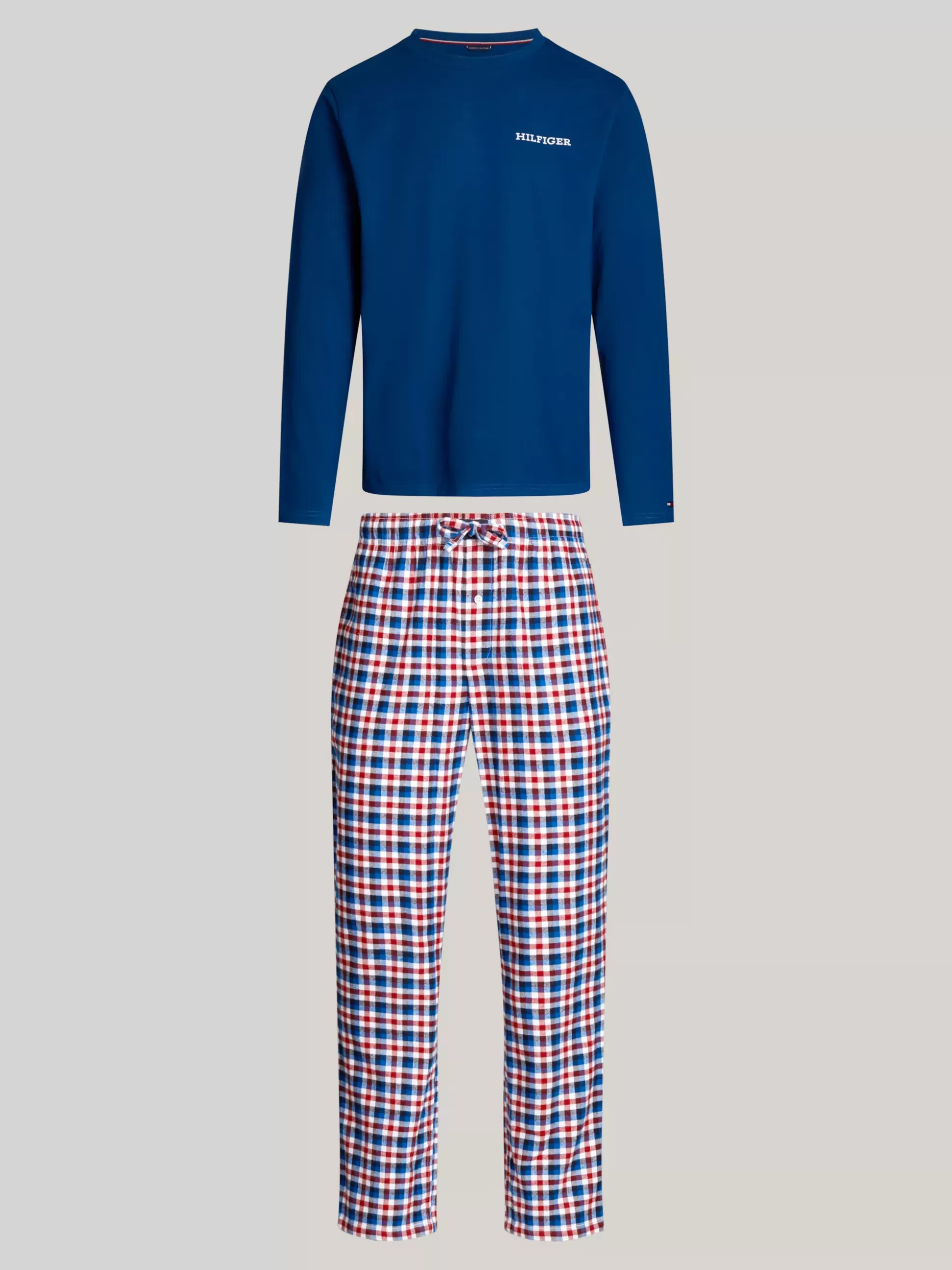 Tommy Hilfiger Stroje Kąpielowe^Flanelowa Piżama Z Logo Hilfiger Monotype
