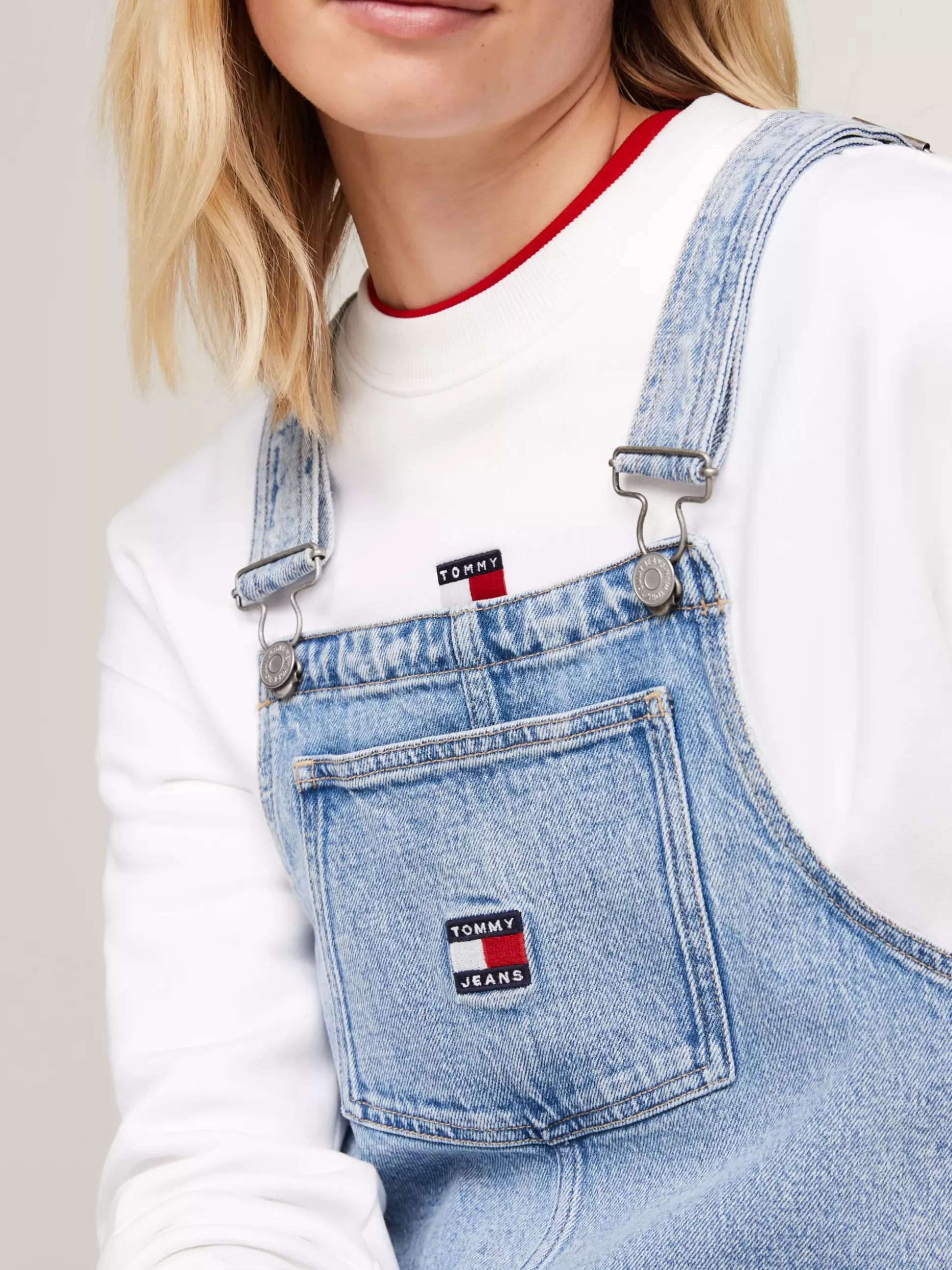 Tommy Hilfiger Sukienki^Jeansowa Sukienka Ogrodniczka O Długości Mini