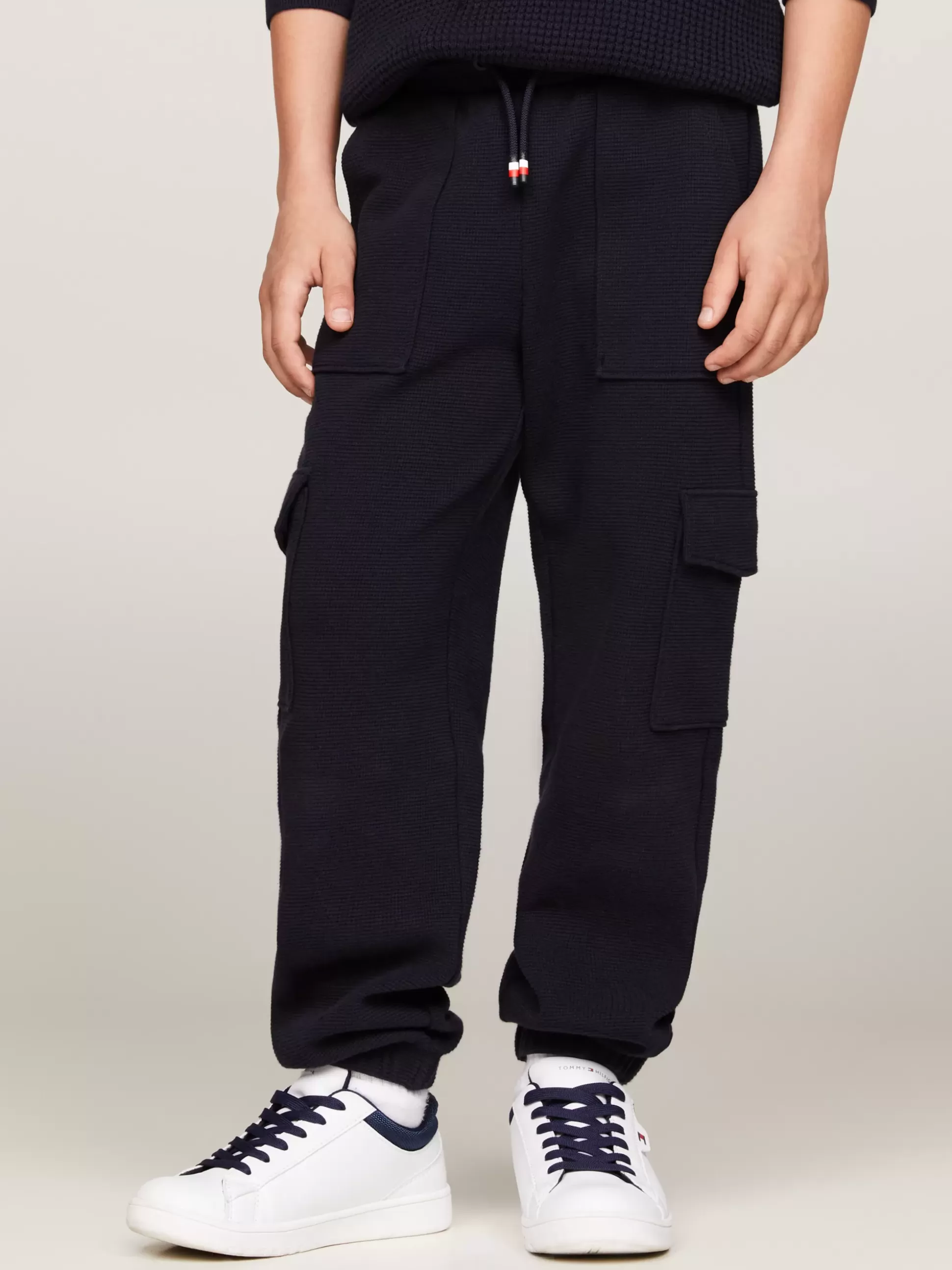 Dzieci Tommy Hilfiger Spodnie I Szorty^Joggery Hilfiger Monotype O Splocie Waflowym