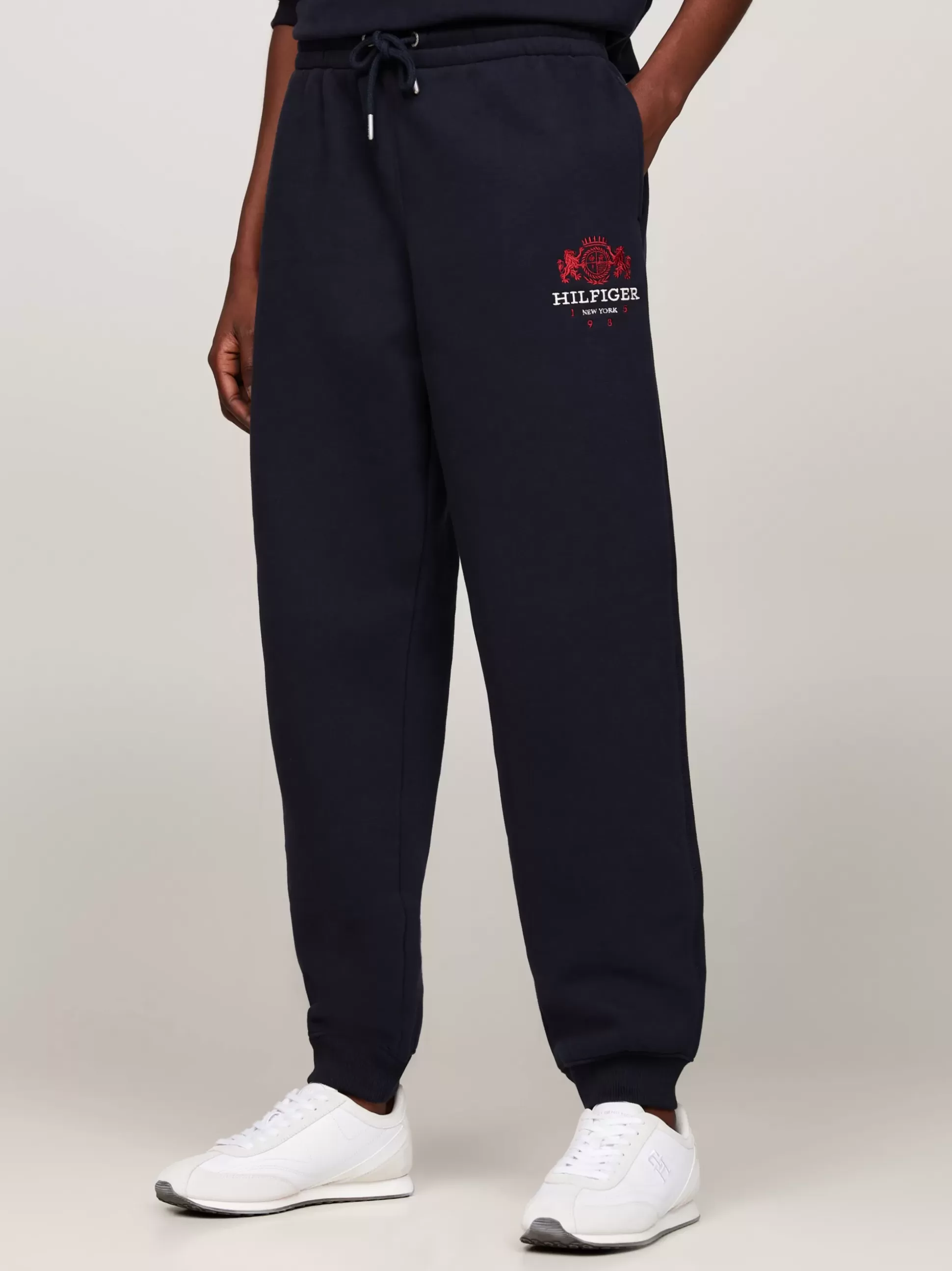 Tommy Hilfiger Spodnie^Joggery Z Mankietami U Dołu I Wyszywanym Logo