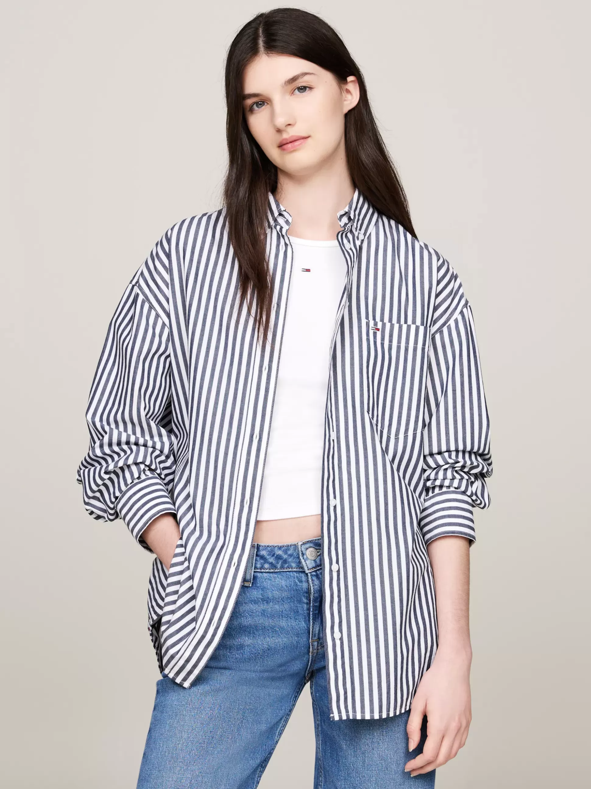 Tommy Hilfiger Koszule & Bluzki^Koszula Oversize W Prążki