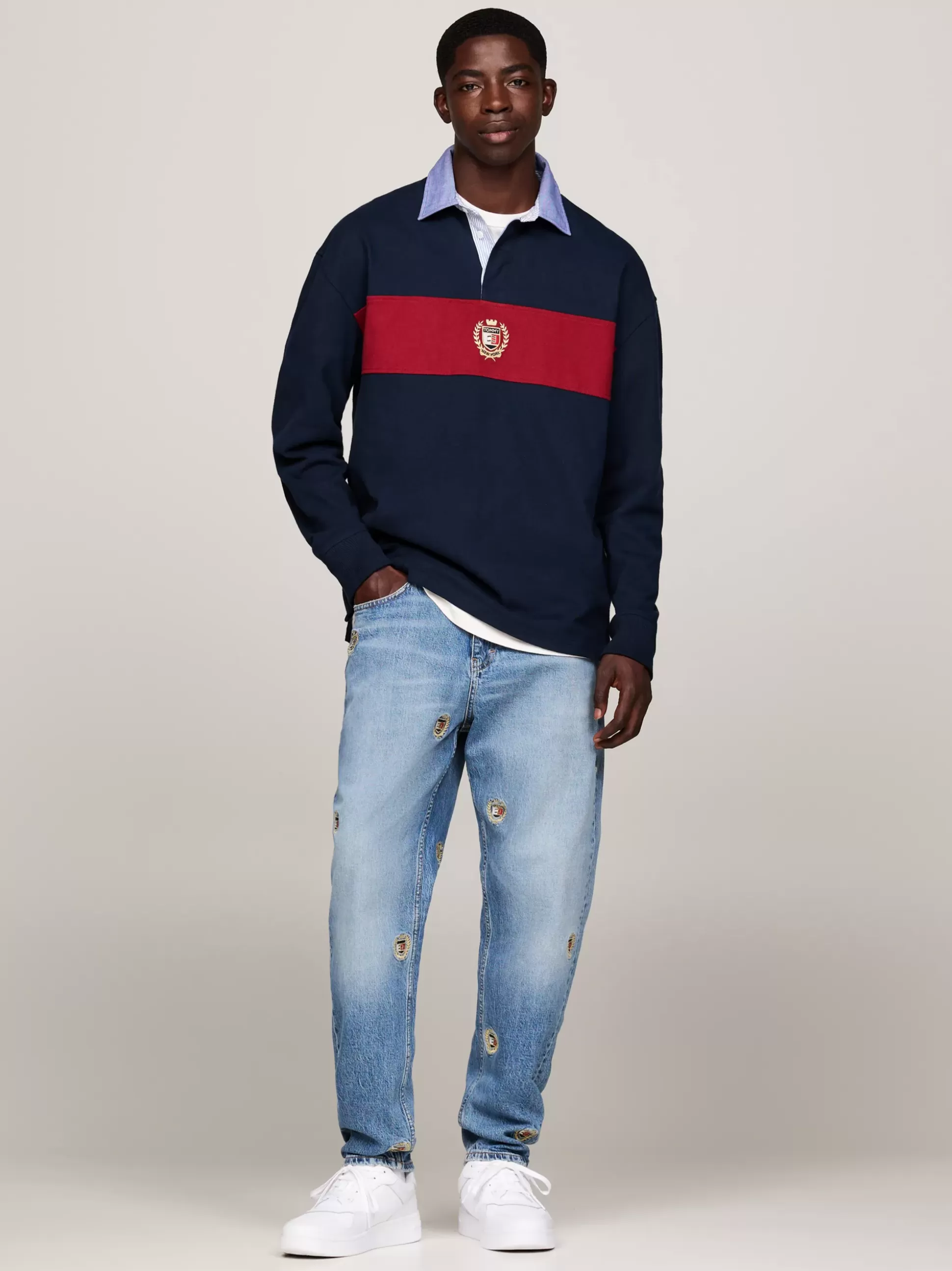 Tommy Hilfiger Koszulki Polo^Koszula Rugby Oversize Z Blokami Kolorów