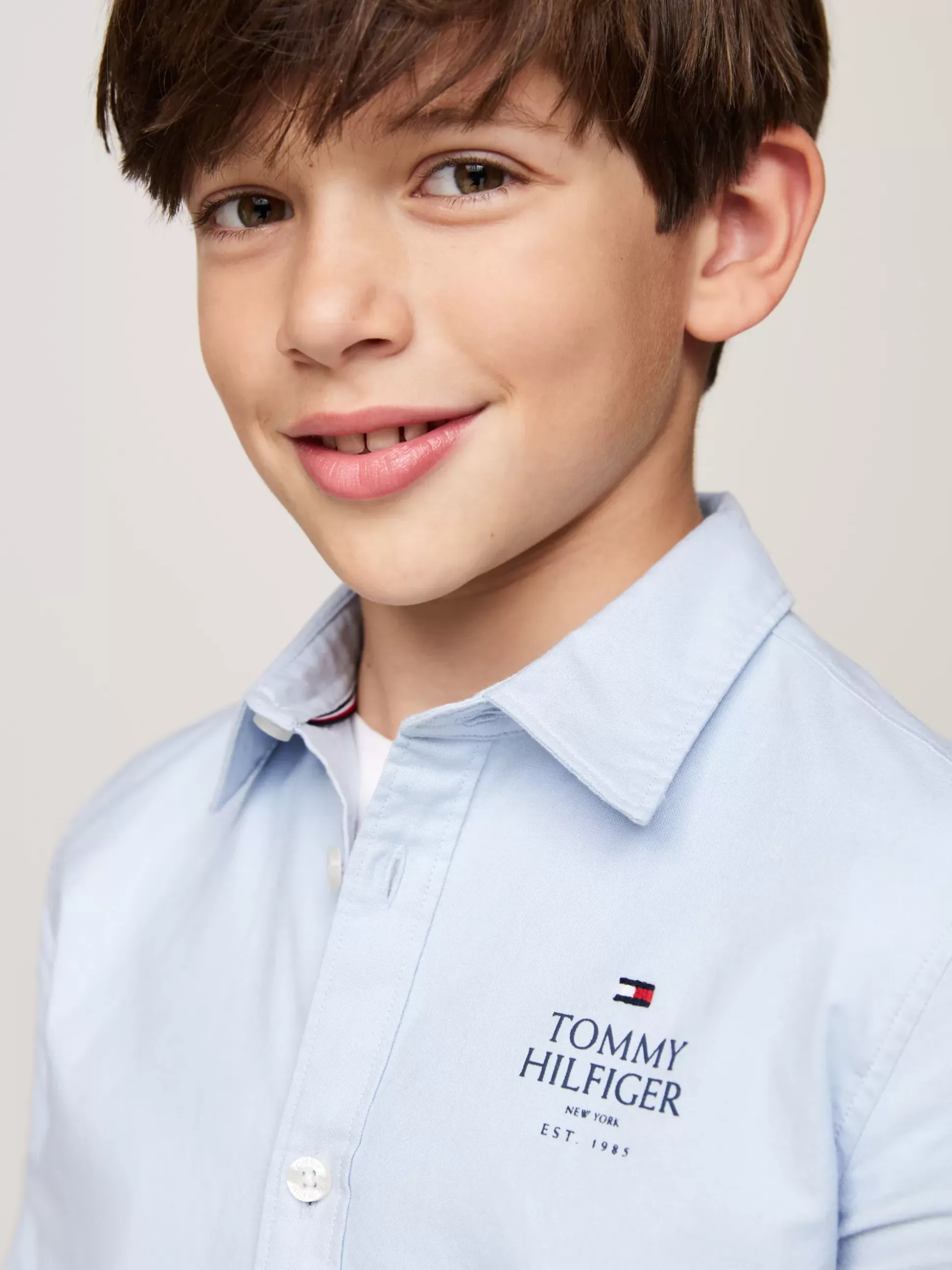 Dzieci Tommy Hilfiger Koszule^Koszula Z Bawełny Typy Oxford Z Logo Hilfiger