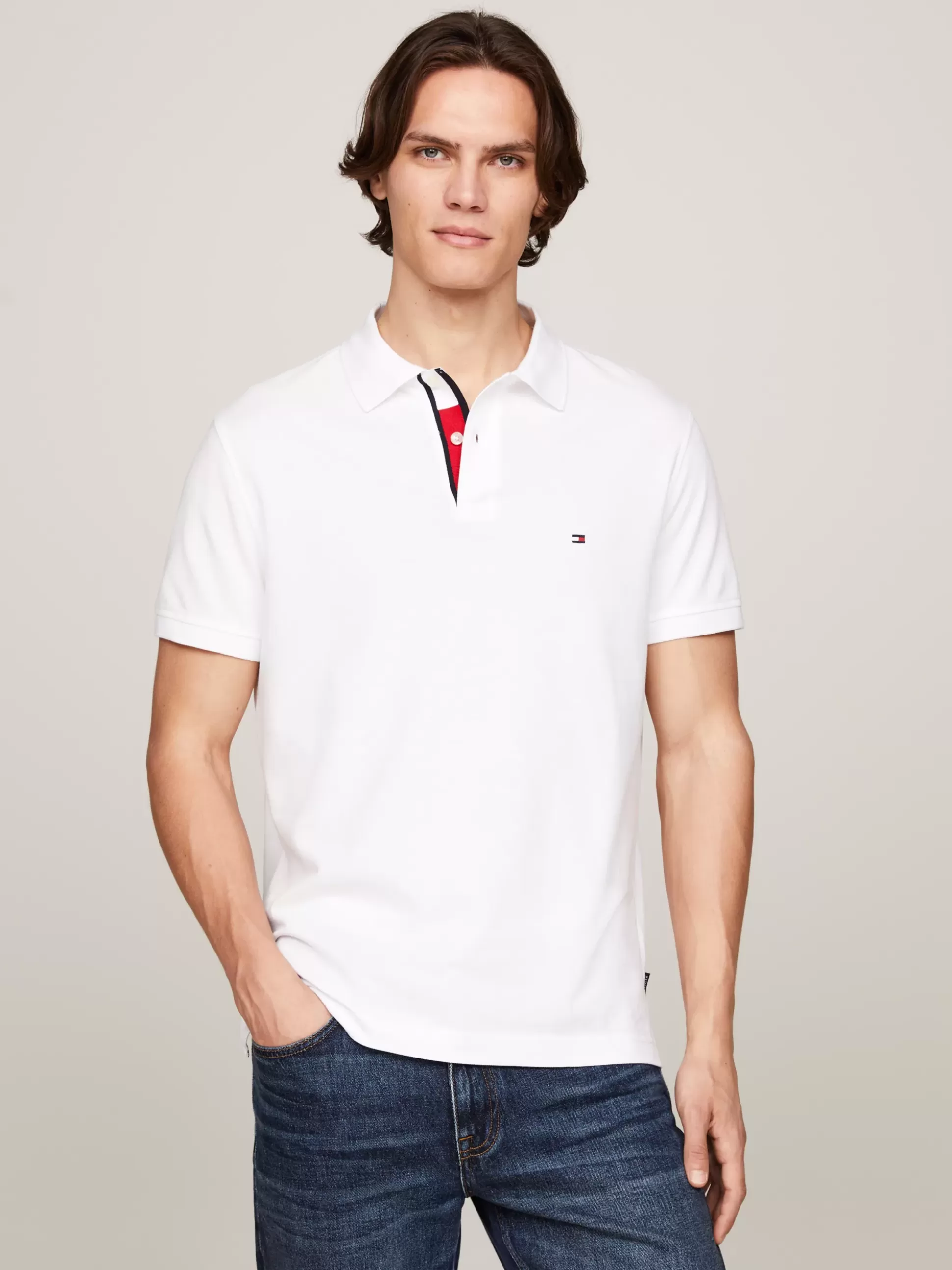 Tommy Hilfiger Koszulki Polo^Koszulka Polo Z Kontrastową Plisą I Flagą