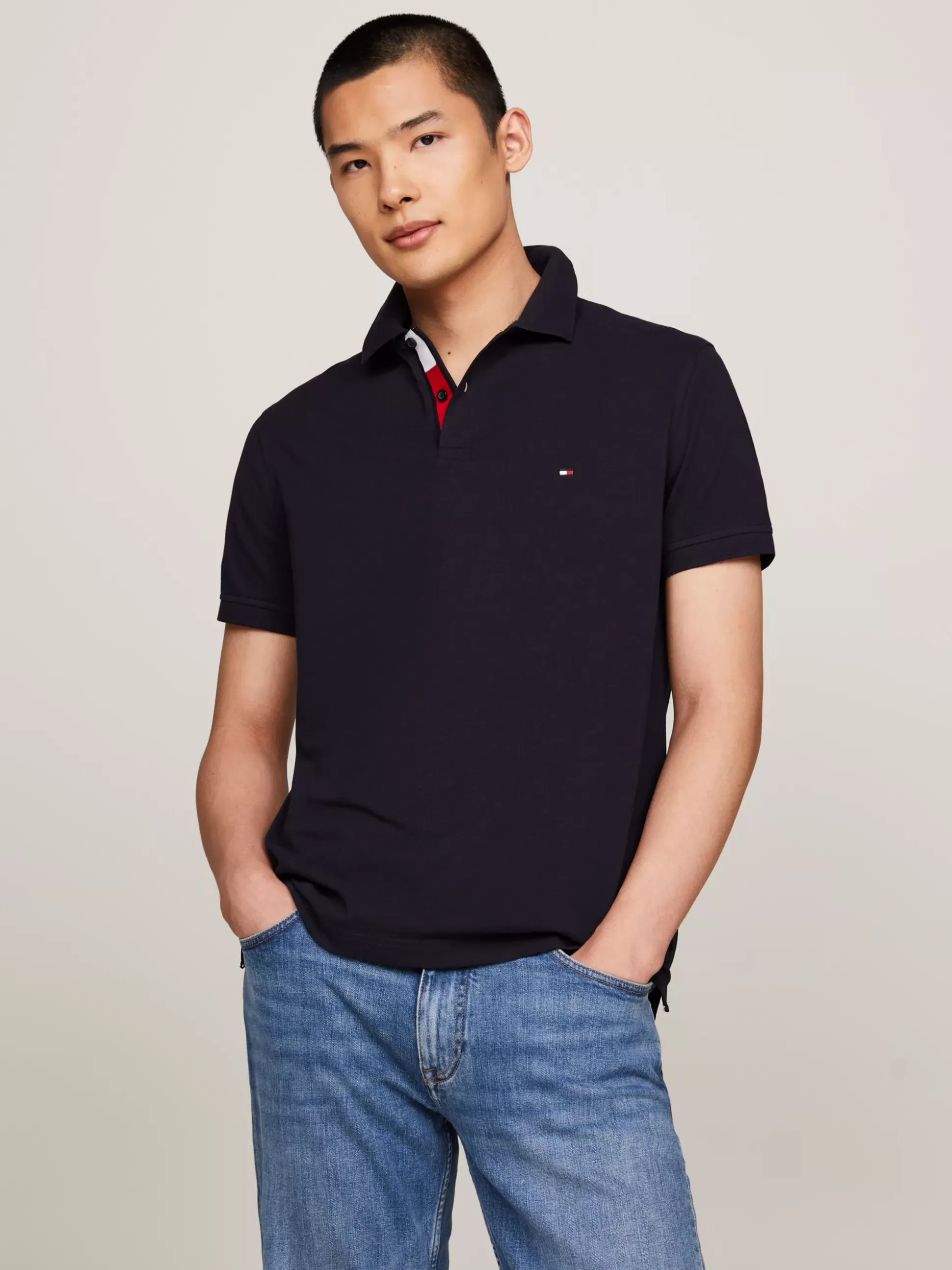 Tommy Hilfiger Koszulki Polo^Koszulka Polo Z Kontrastową Plisą I Flagą