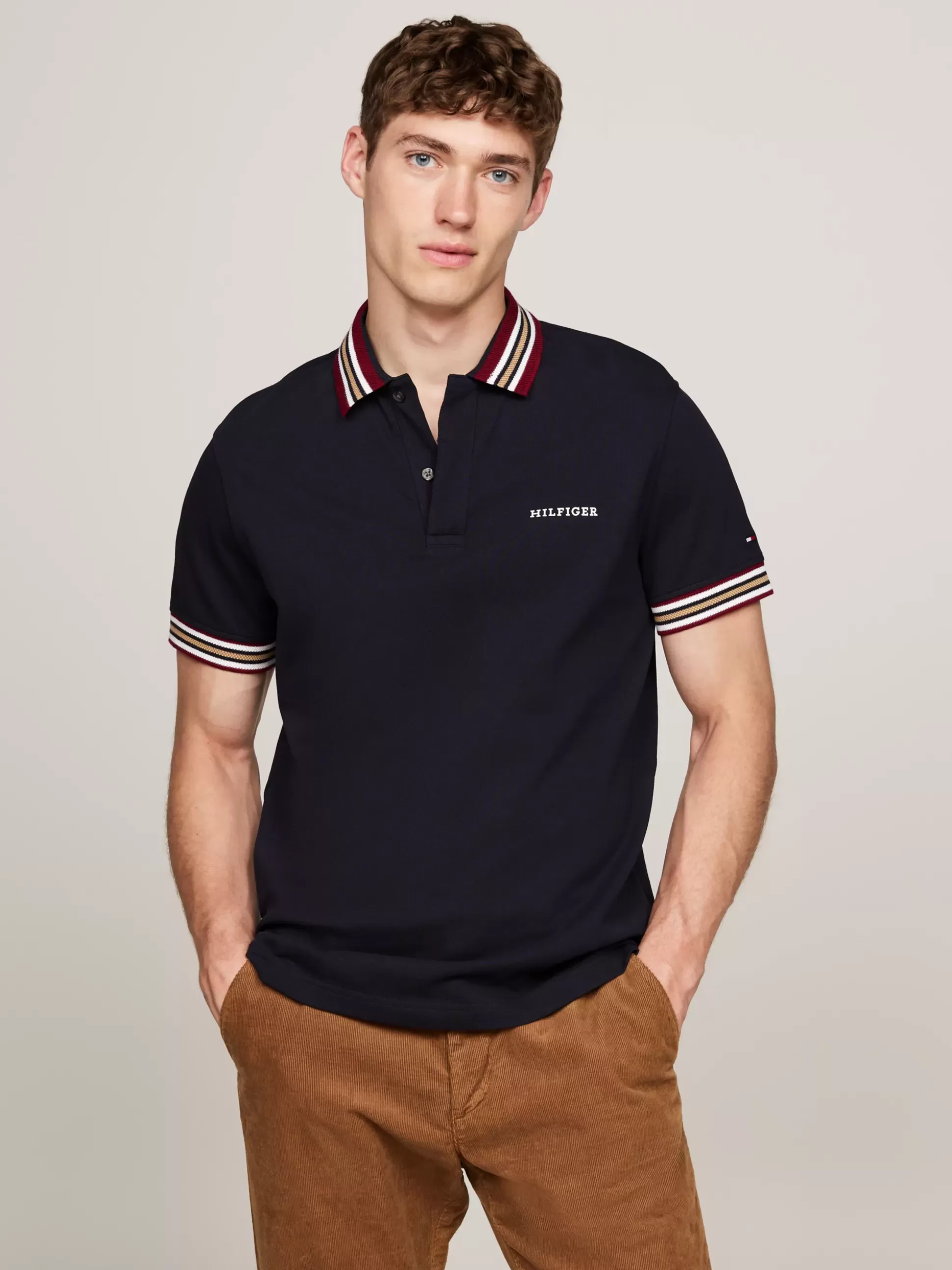 Tommy Hilfiger Koszulki Polo^Koszulka Polo Z Kontrastowym Kołnierzykiem