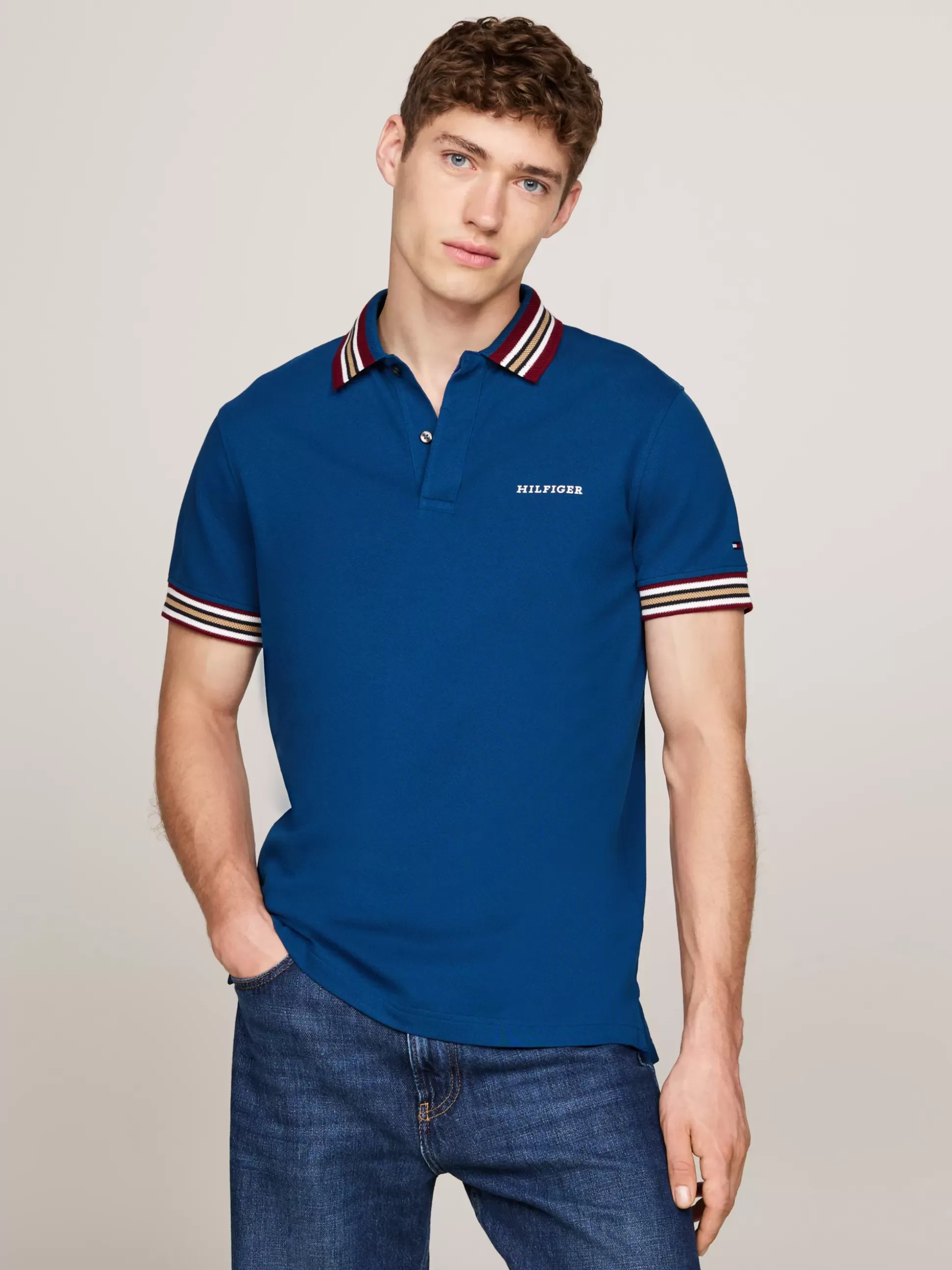 Tommy Hilfiger Koszulki Polo^Koszulka Polo Z Kontrastowym Kołnierzykiem