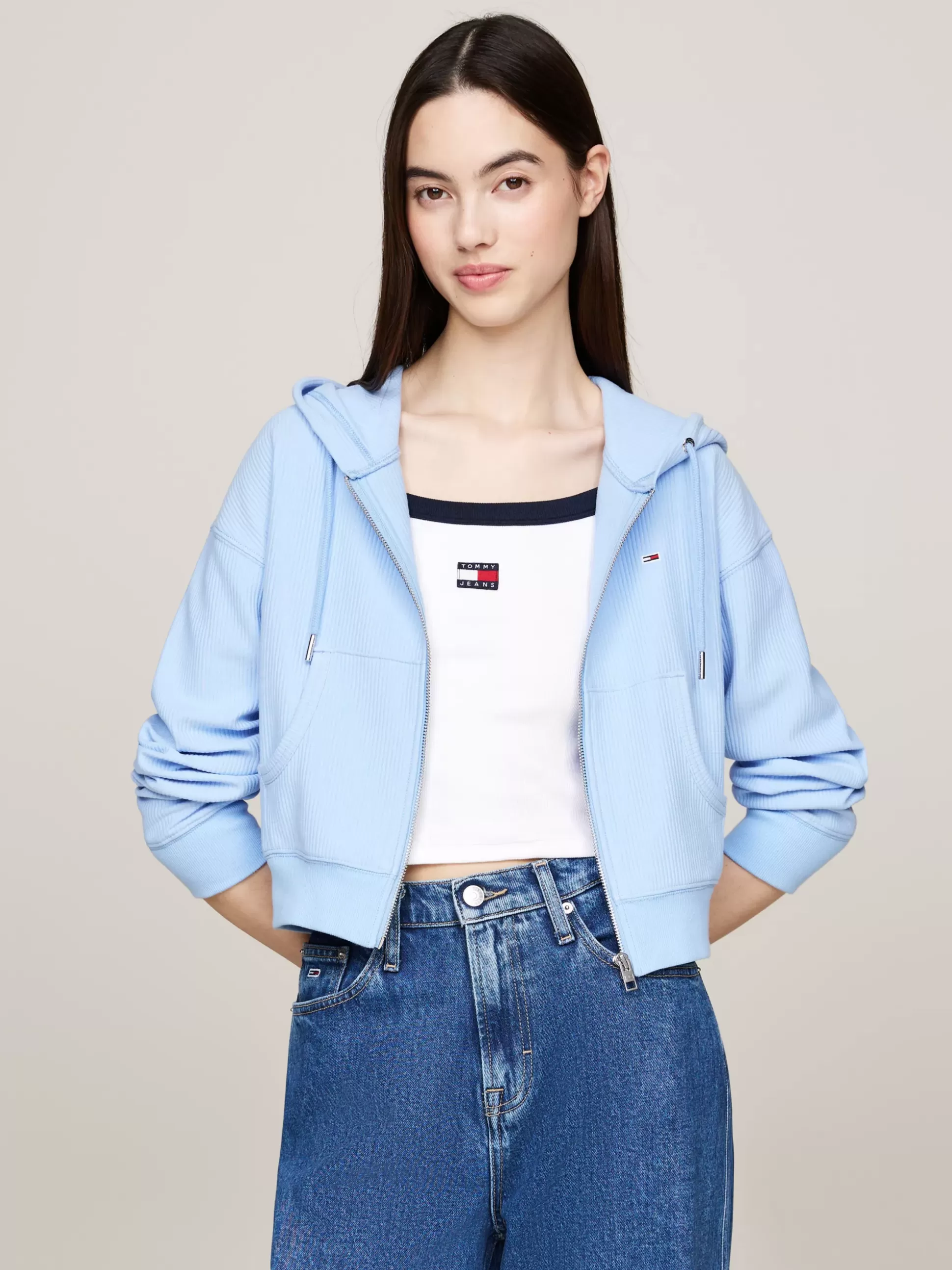 Tommy Hilfiger Bluzy Dresowe & Z Kapturem^Krótka Bluza Z Kapturem Z Tkaniny Ottoman