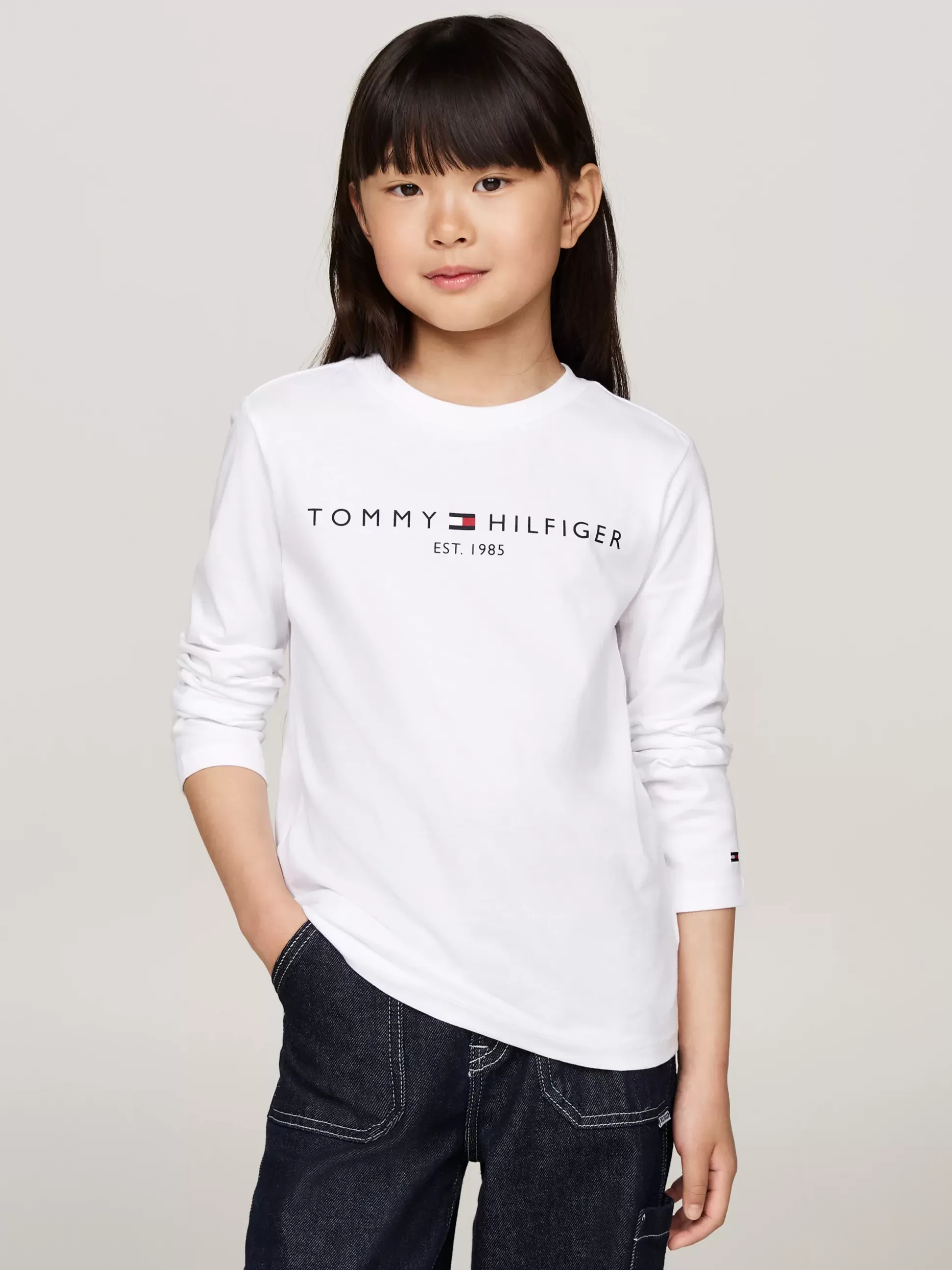 Dzieci Tommy Hilfiger Topy I T-Shirty | T-Shirty I Koszulki Polo^Longsleeve Z Logo