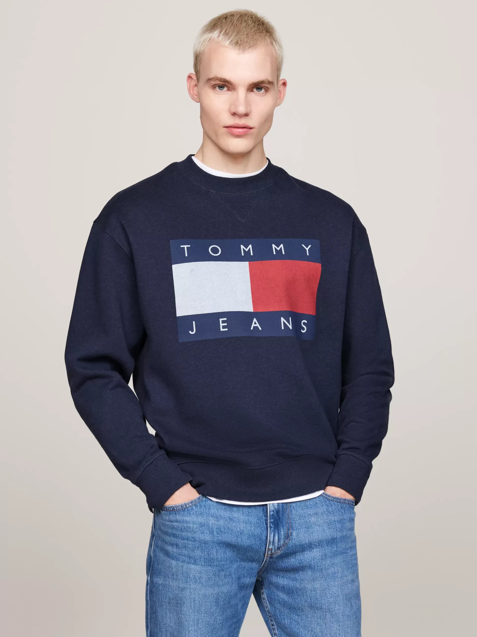 Tommy Hilfiger Bluzy Dresowe & Z Kapturem^Luźna Bluza Z Naszywką Z Flagą Tommy