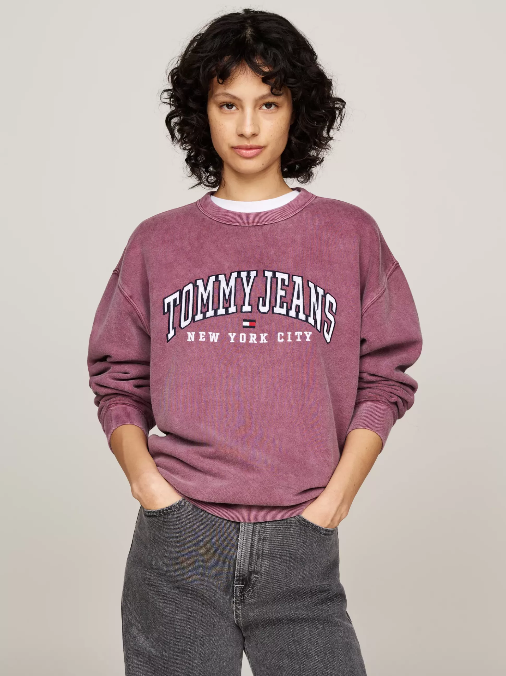 Tommy Hilfiger Bluzy Dresowe & Z Kapturem^Luźna Bluza Z Okrągłym Dekoltem W Stylu Varsity