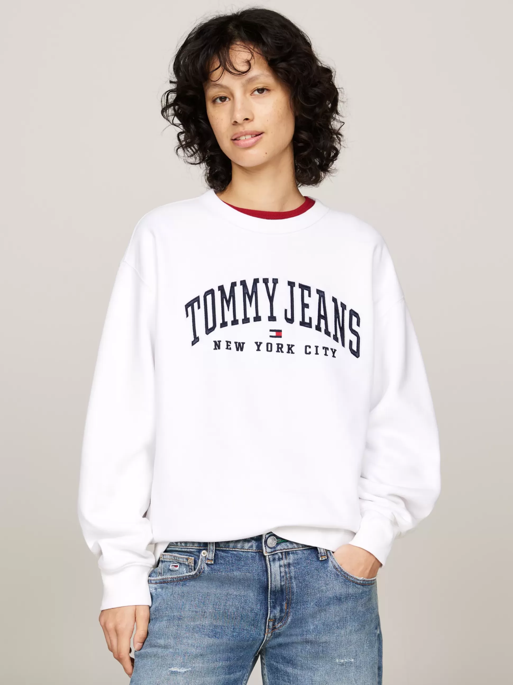 Tommy Hilfiger Bluzy Dresowe & Z Kapturem^Luźna Bluza Z Okrągłym Dekoltem W Stylu Varsity