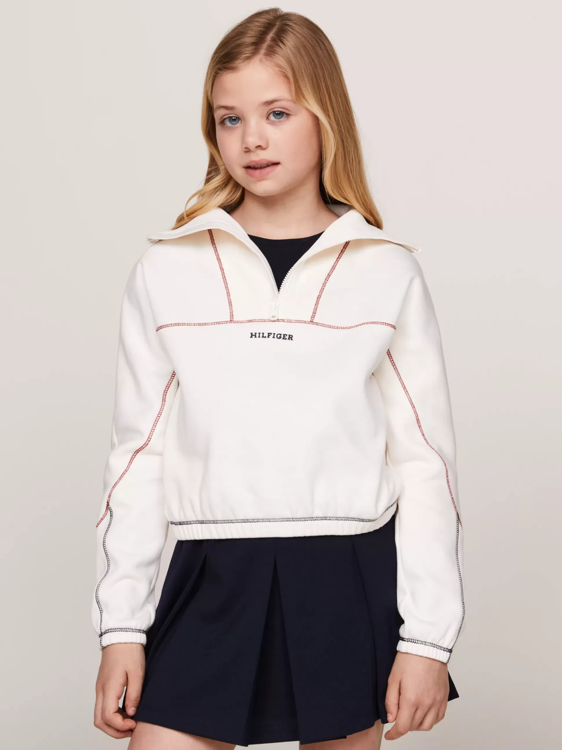 Dzieci Tommy Hilfiger Bluzy Dresowe I Z Kapturem^Luźna Bluza Z Zamkiem Do Połowy Długości