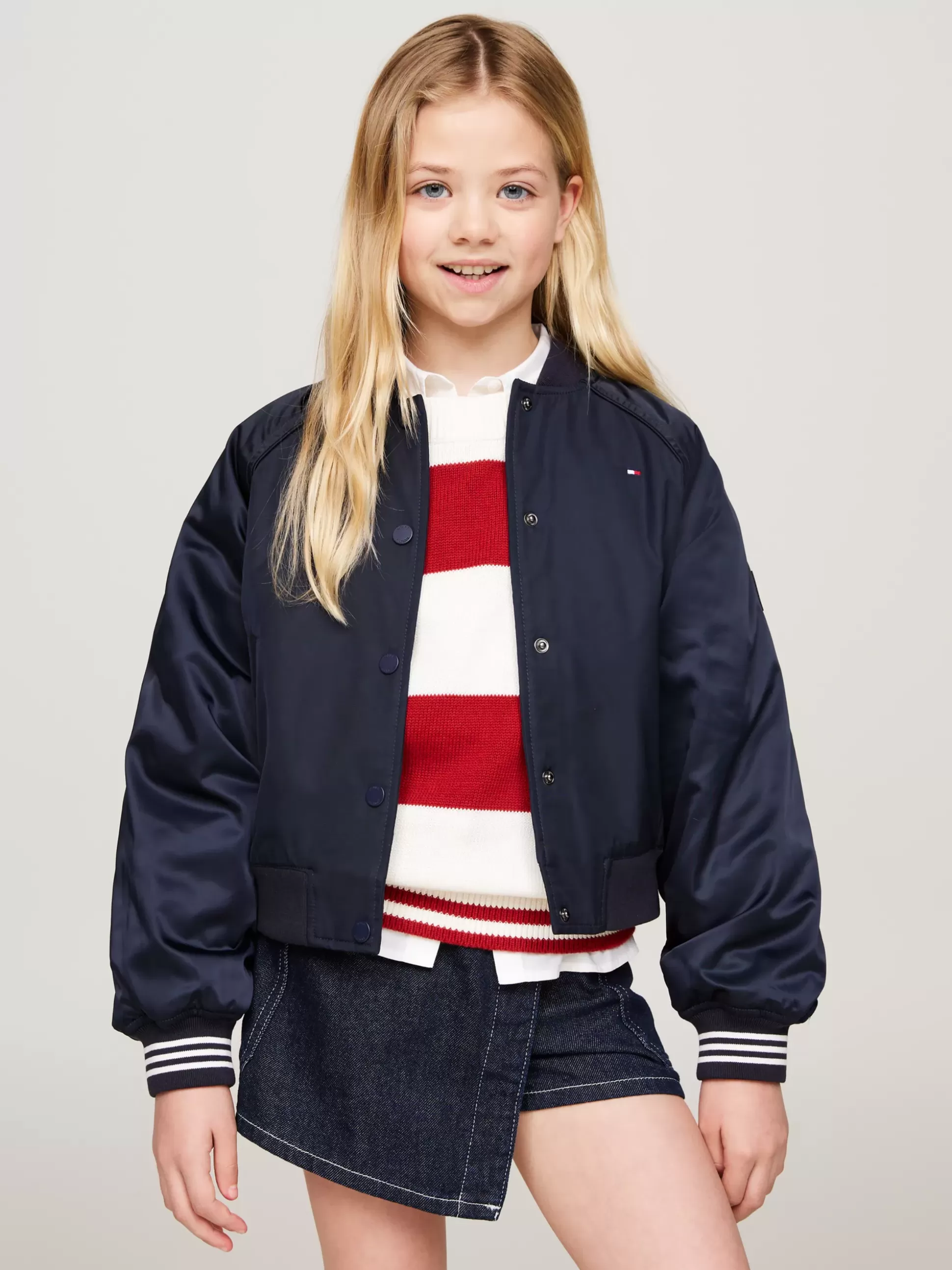 Dzieci Tommy Hilfiger Kurtki I Płaszcze^Luźna Kurtka Bomber W Stylu Varsity