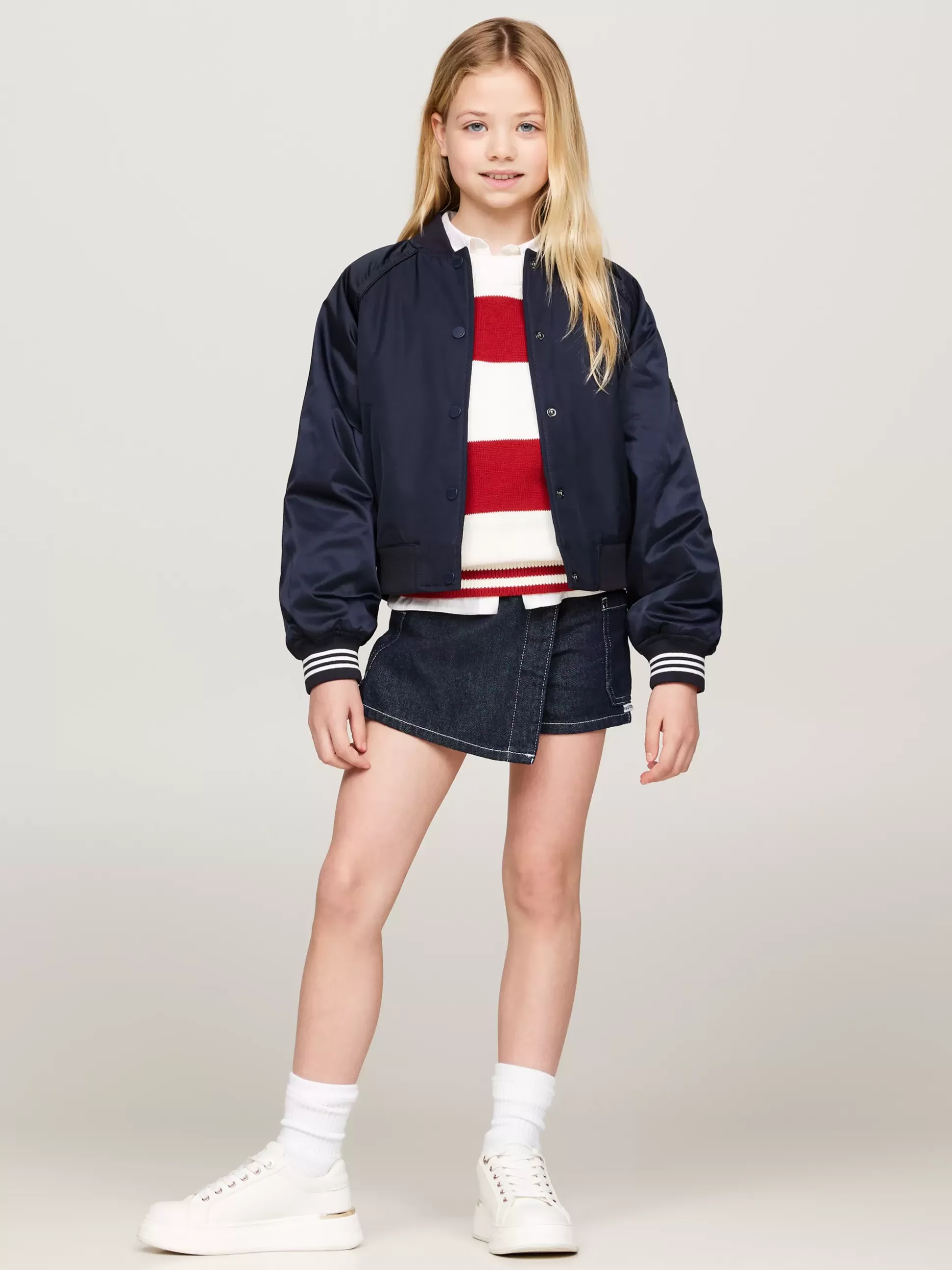 Dzieci Tommy Hilfiger Kurtki I Płaszcze^Luźna Kurtka Bomber W Stylu Varsity