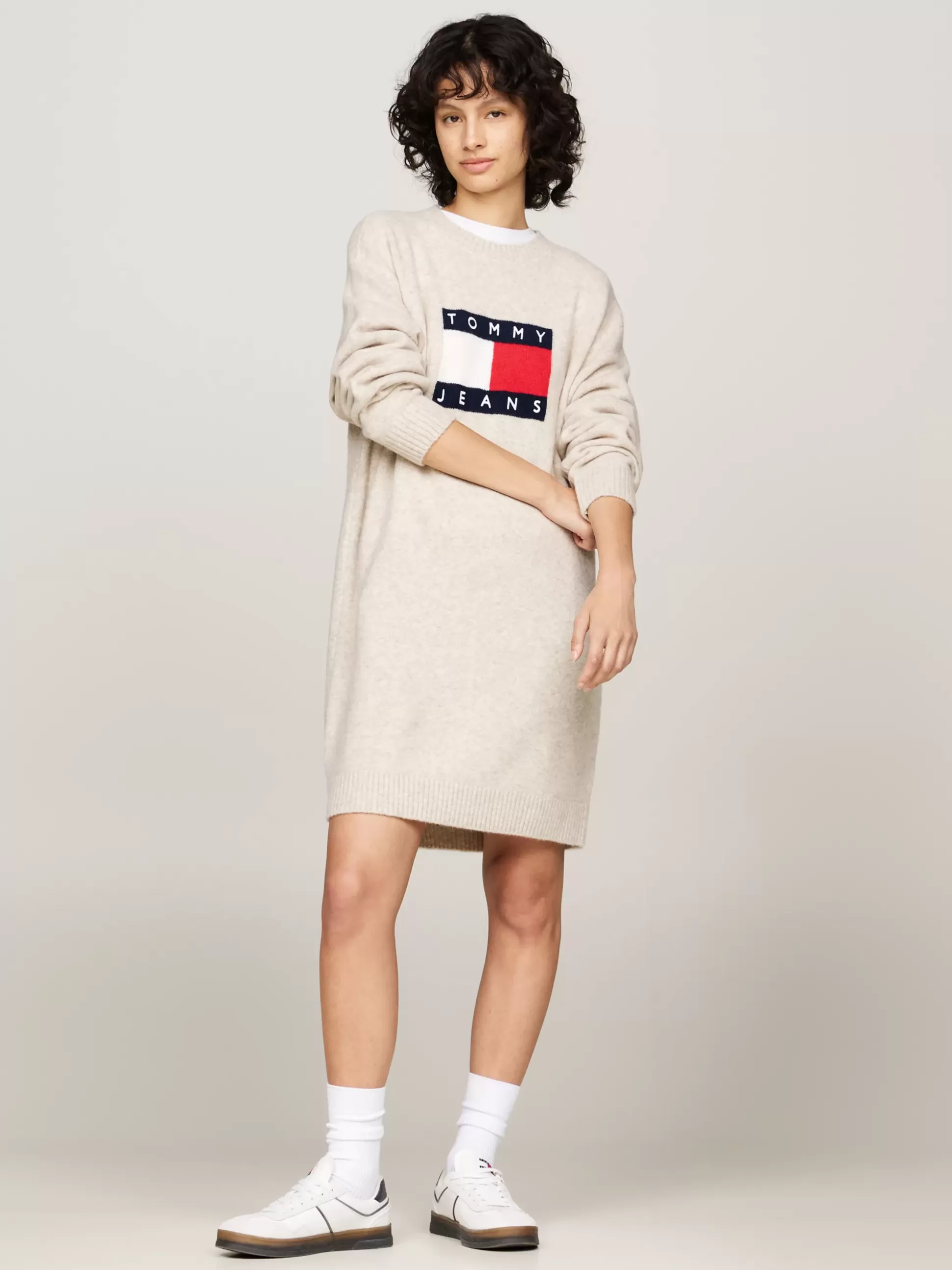 Tommy Hilfiger Sukienki^Luźna Sukienka Dzianinowa Z Domieszką Wełny