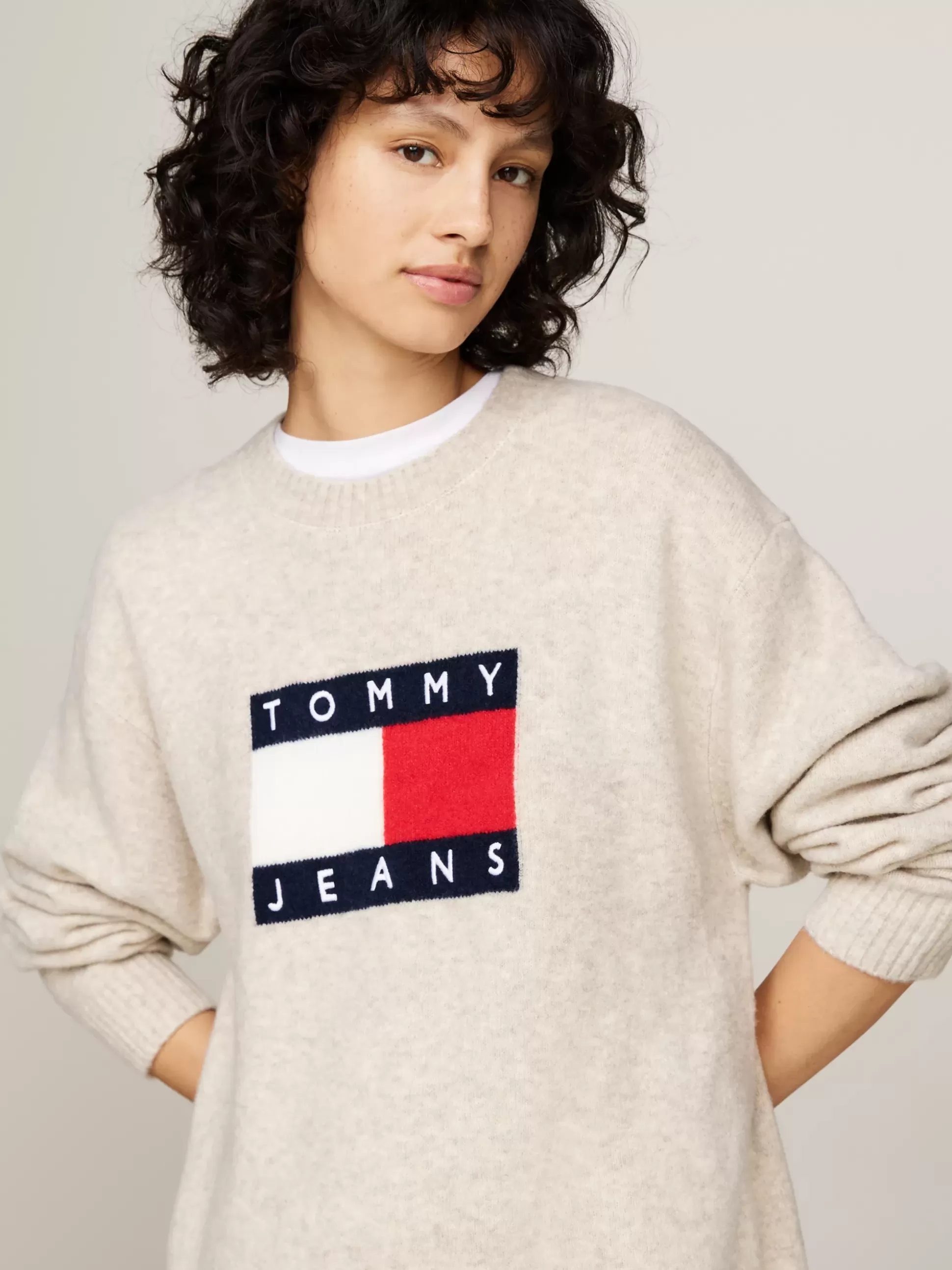 Tommy Hilfiger Sukienki^Luźna Sukienka Dzianinowa Z Domieszką Wełny