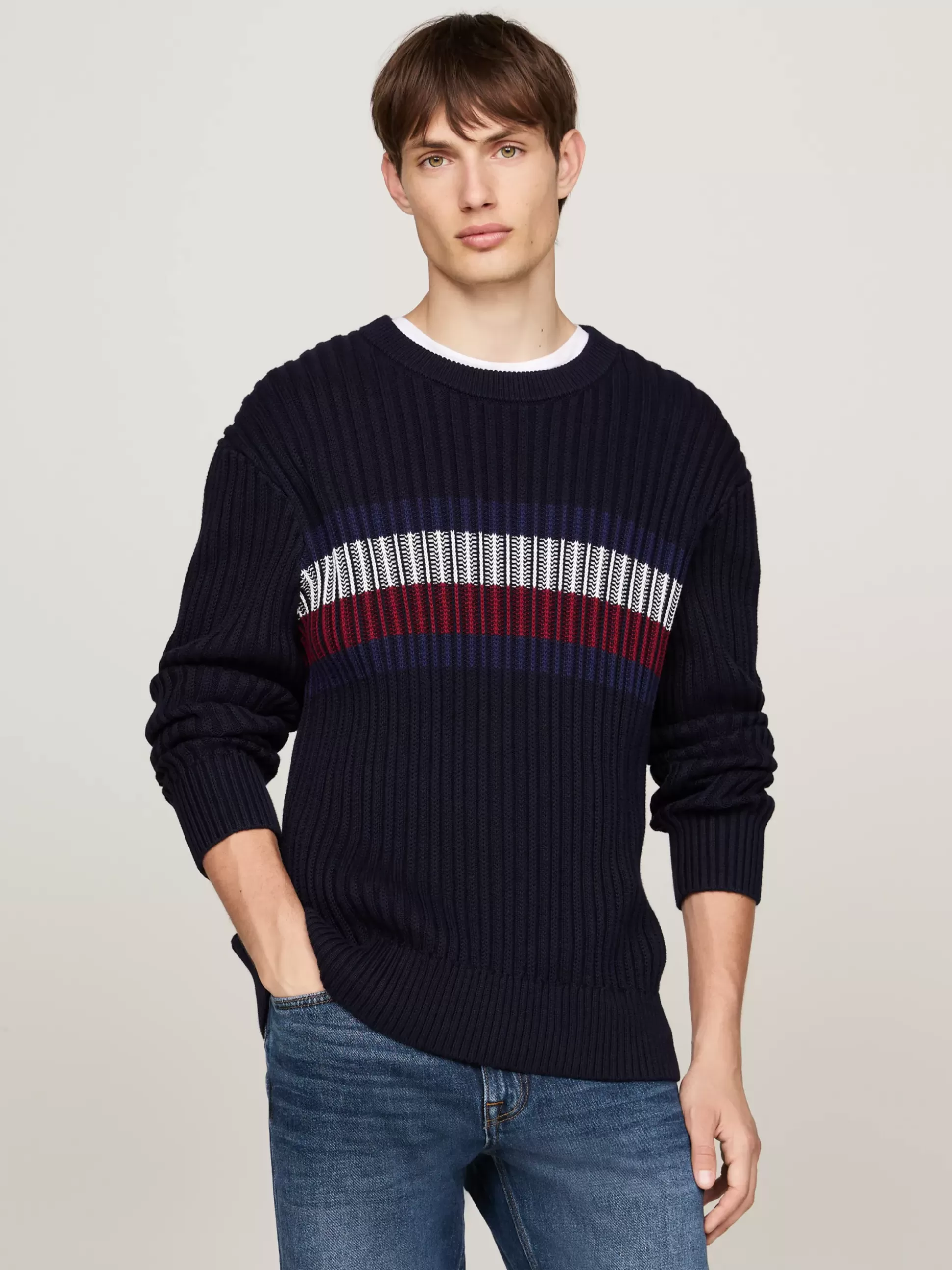 Tommy Hilfiger Swetry Z Okrągłym Dekoltem | Swetry^Luźny Sweter O Grubym Splocie