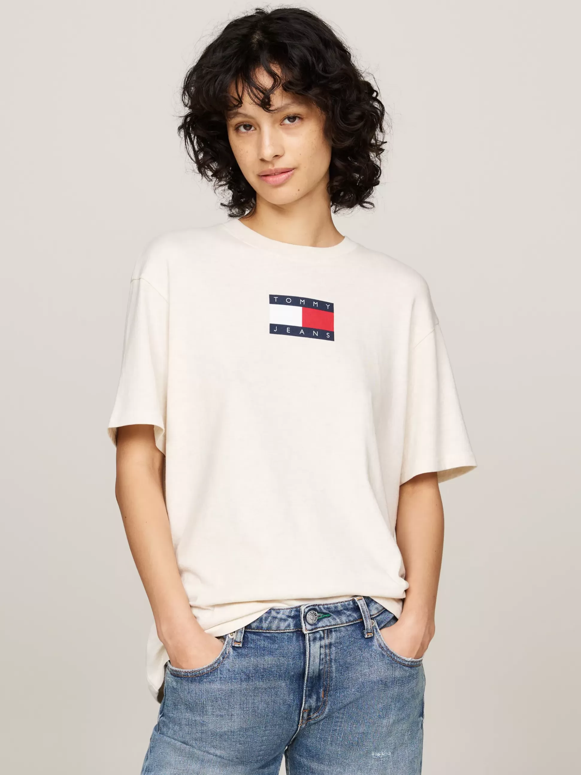 Tommy Hilfiger T-Shirty^Luźny T-shirt Z Melanżowej Dzianiny