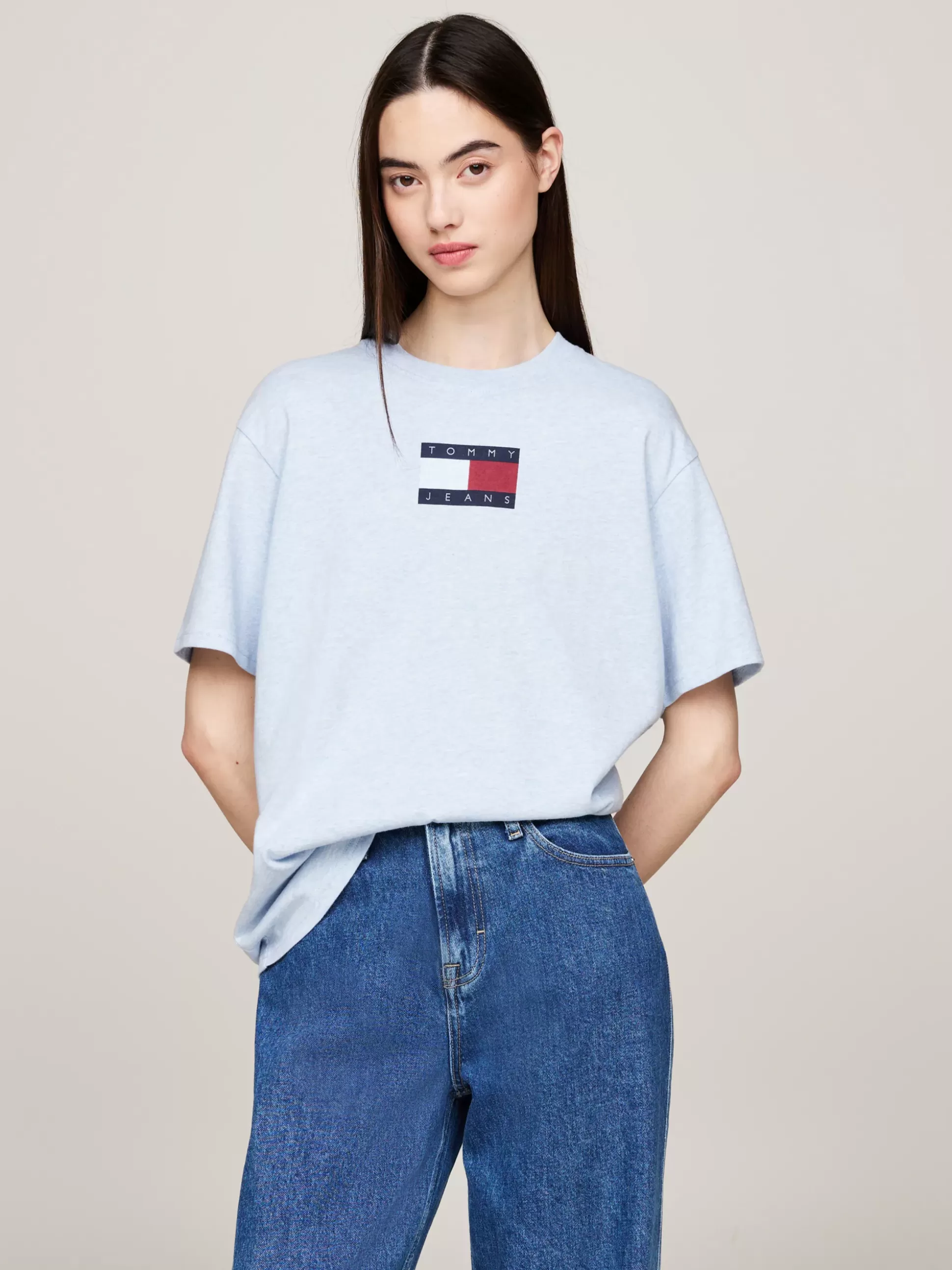 Tommy Hilfiger T-Shirty^Luźny T-shirt Z Melanżowej Dzianiny