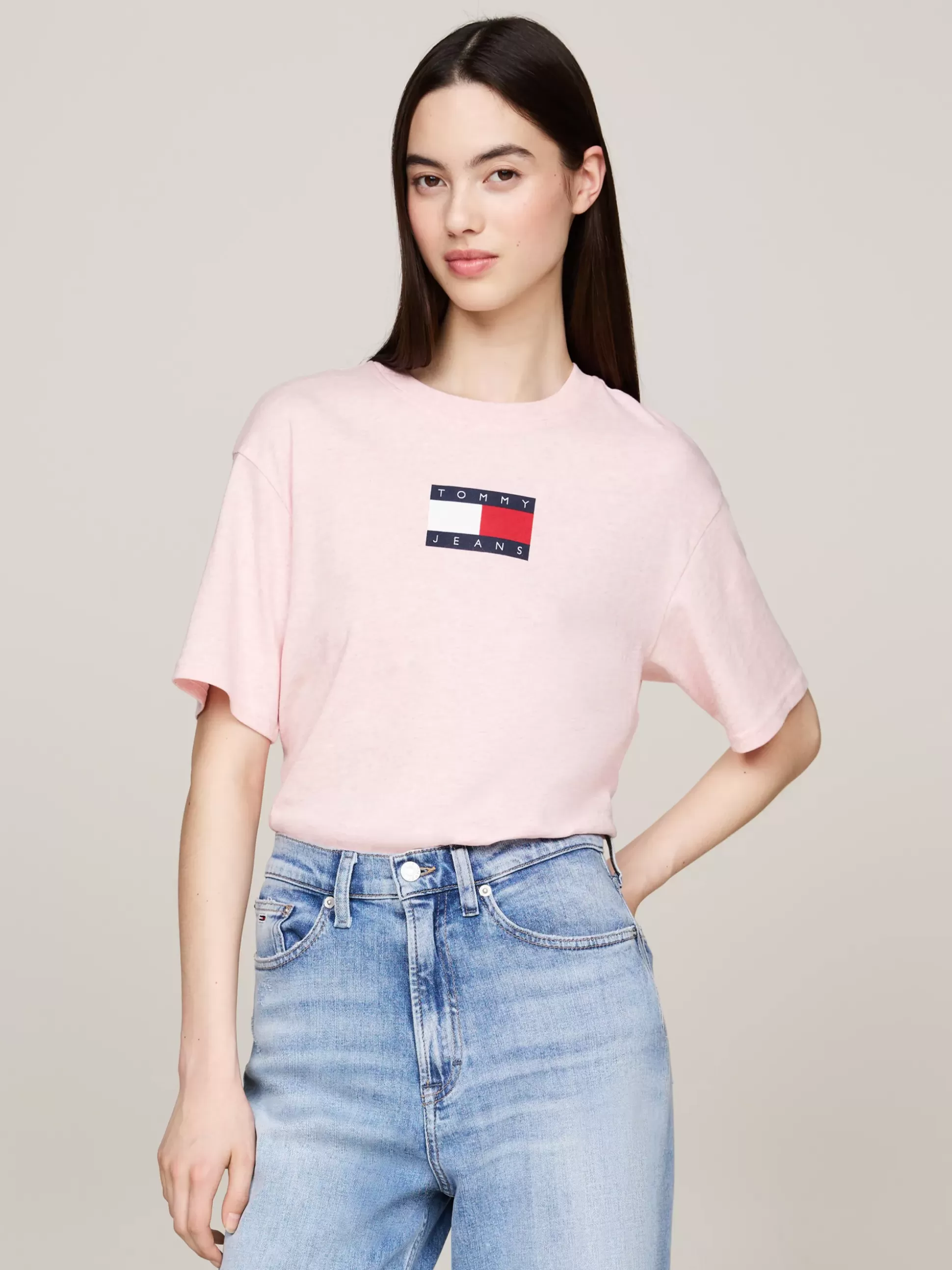 Tommy Hilfiger T-Shirty^Luźny T-shirt Z Melanżowej Dzianiny